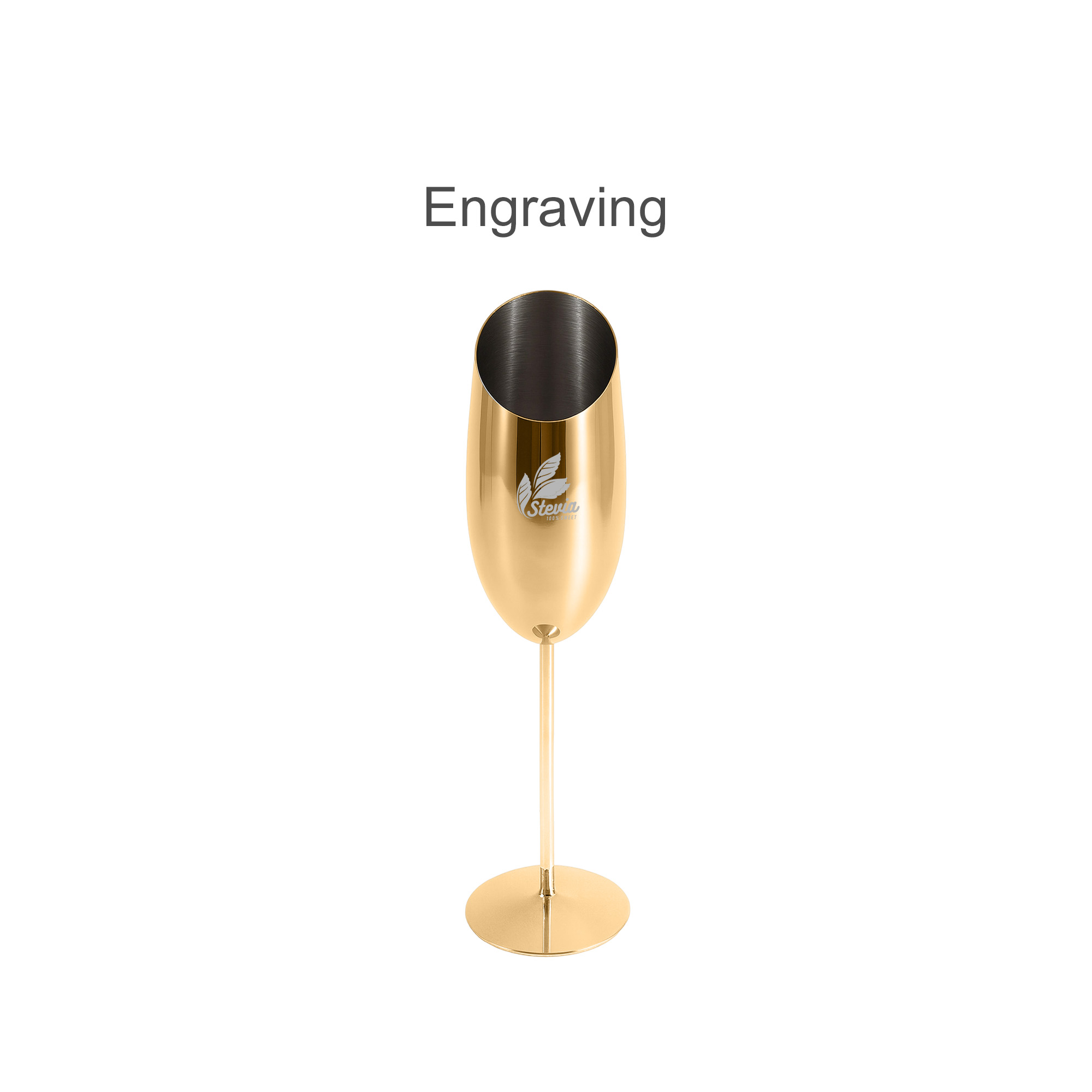 Stainless Steel Slanted Champagne Flute - Image 6