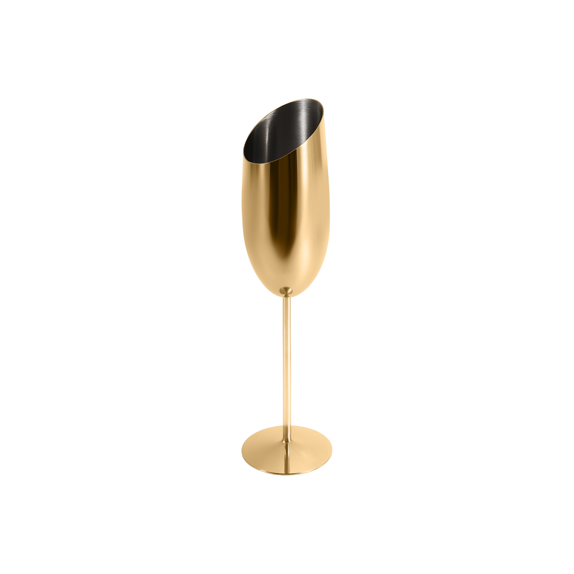 Stainless Steel Slanted Champagne Flute - Image 2