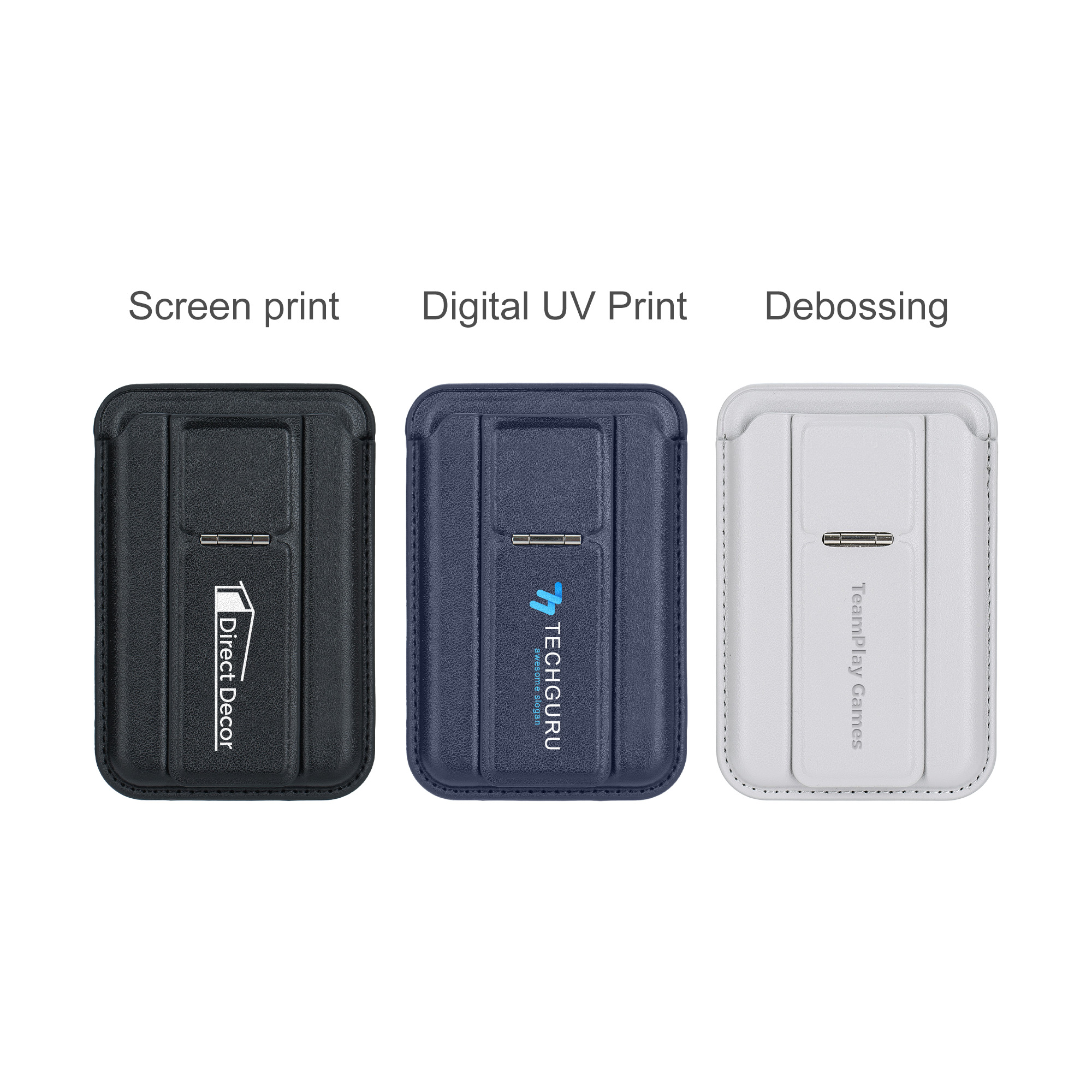 PU Magnetic Card Holder with Phone Stand - Image 9