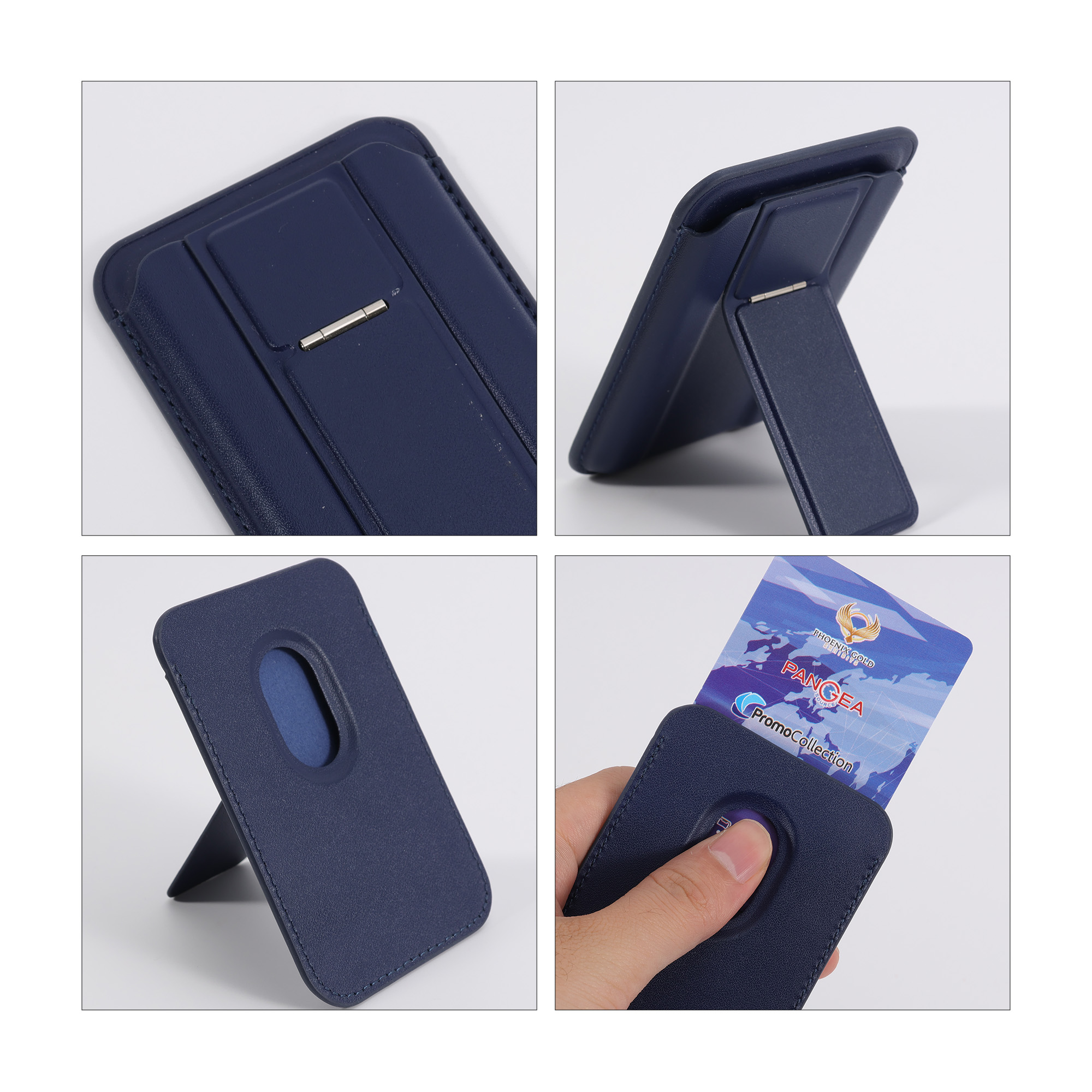PU Magnetic Card Holder with Phone Stand - Image 12