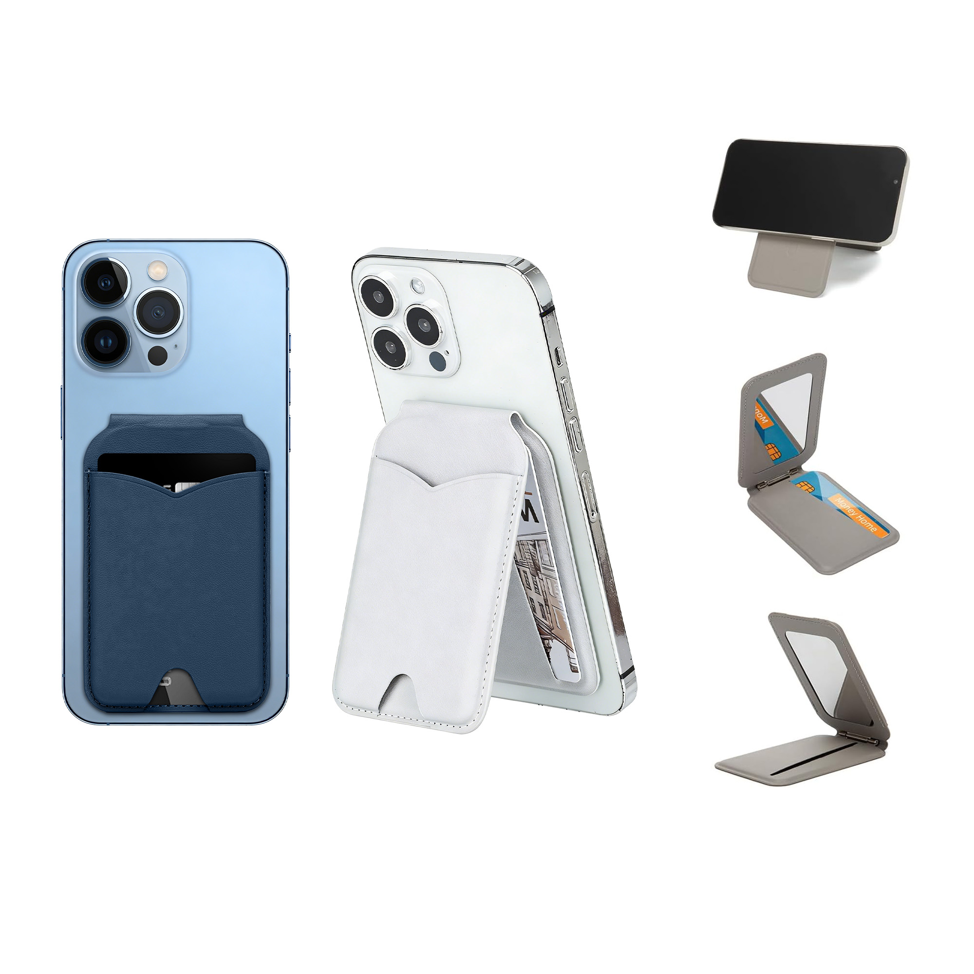 PU Magnetic Card Holder with Mirror - Image 12