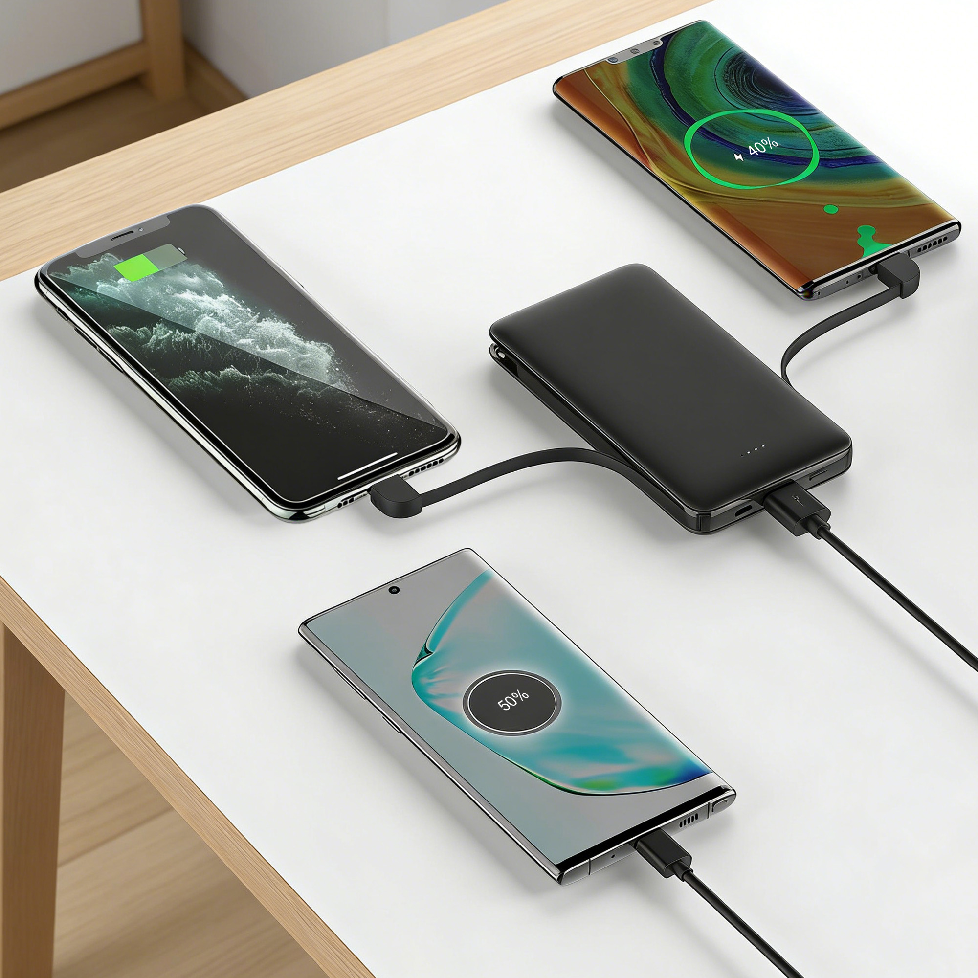5000mAh Slim Power Bank with Charging Cable - Image 9