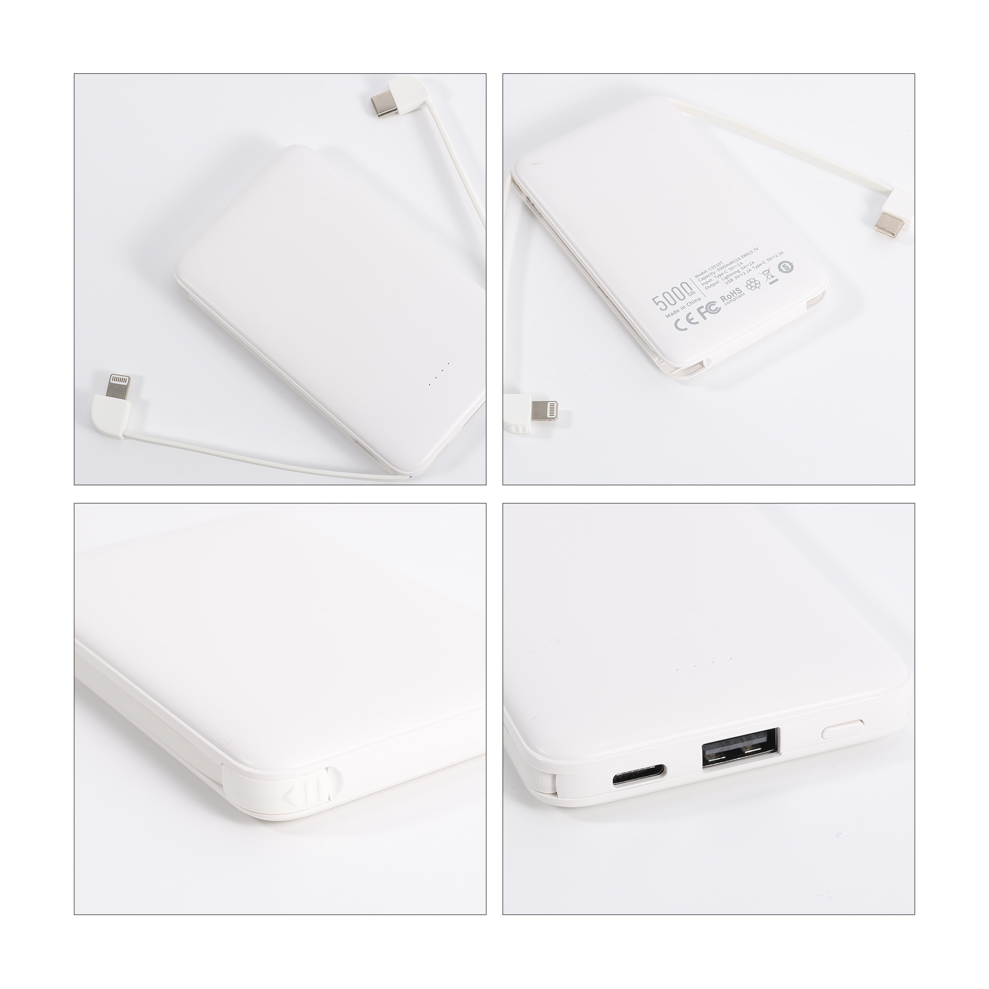 5000mAh Slim Power Bank with Charging Cable - Image 8