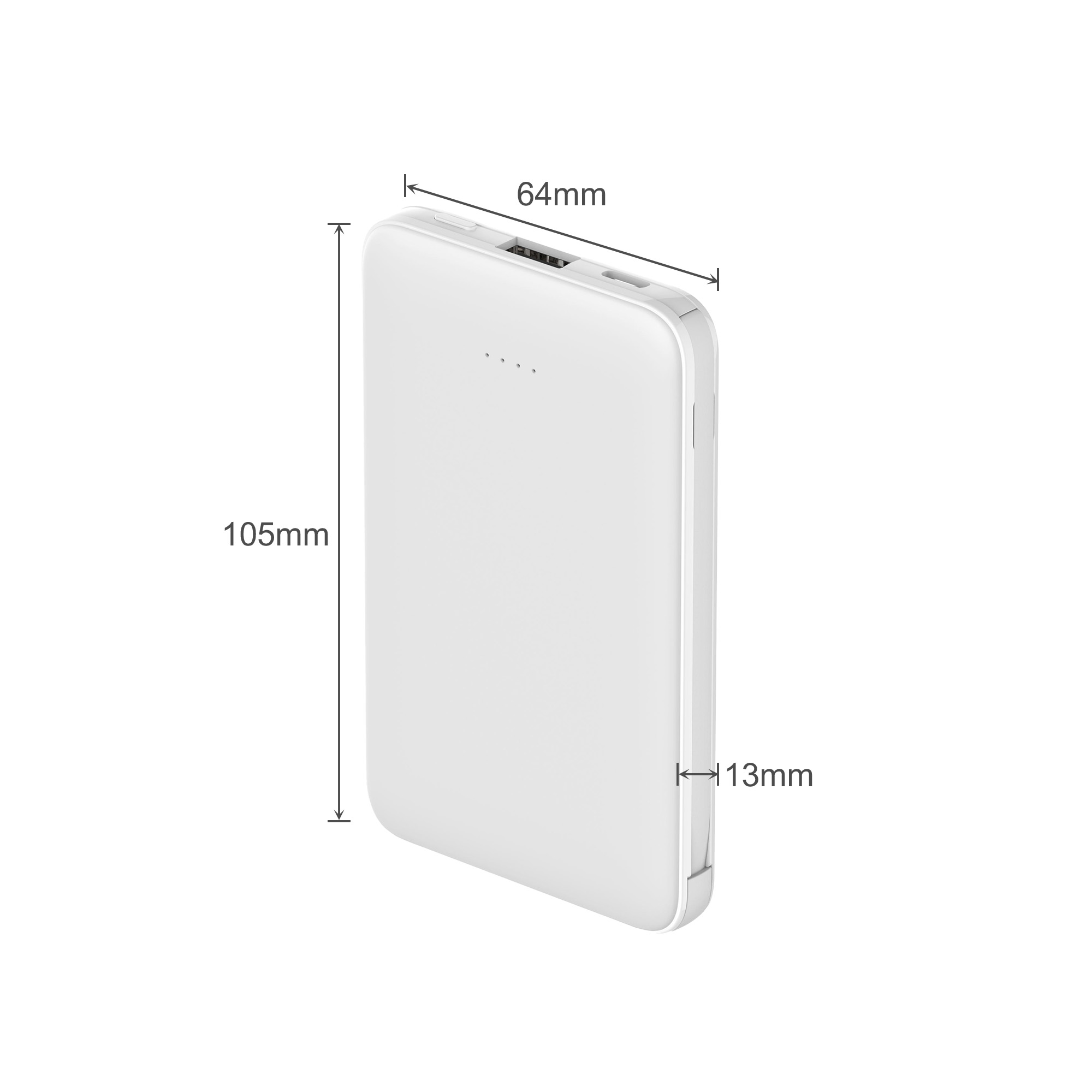 5000mAh Slim Power Bank with Charging Cable - Image 4