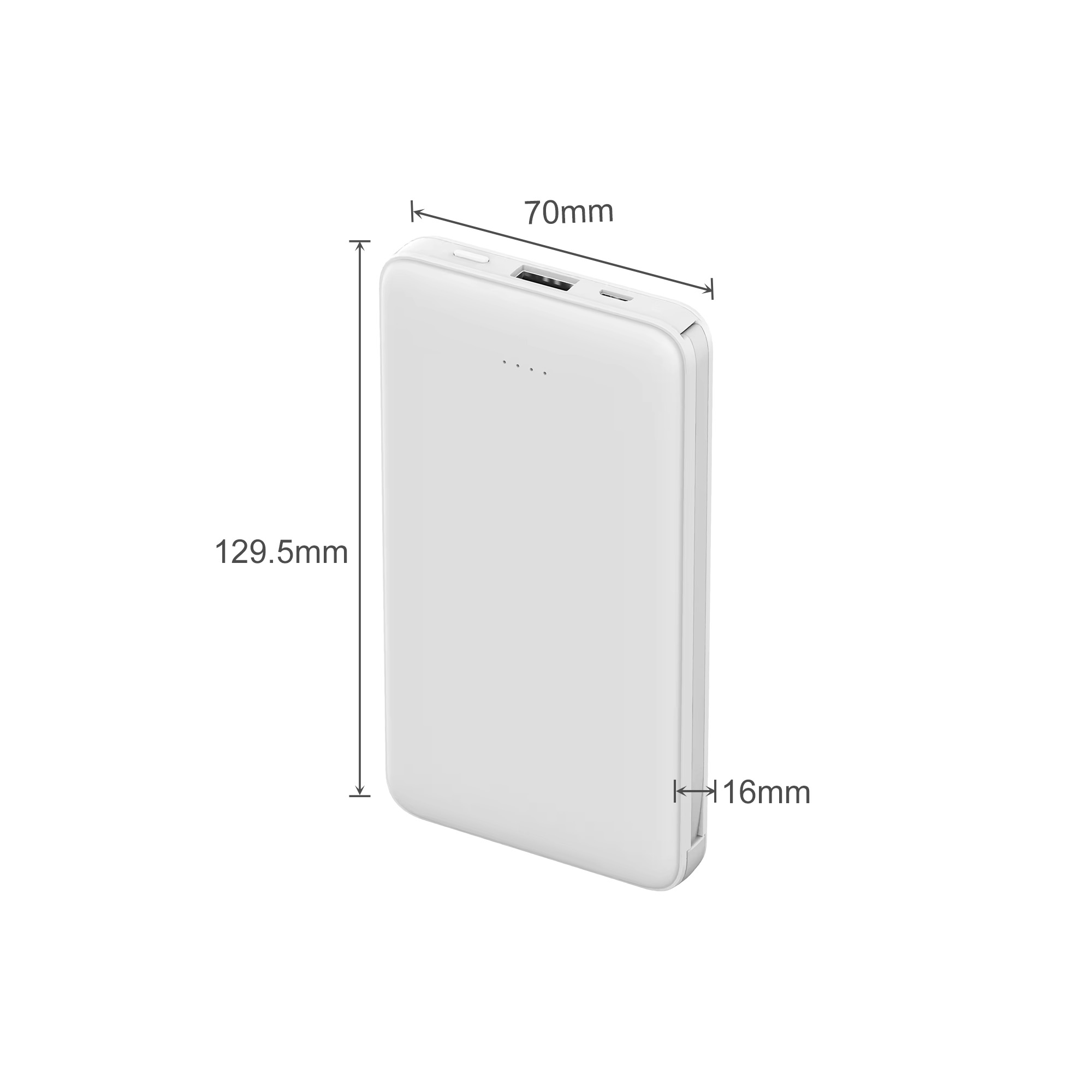 10000mAh Slim Power Bank with Charging Cable - Image 4
