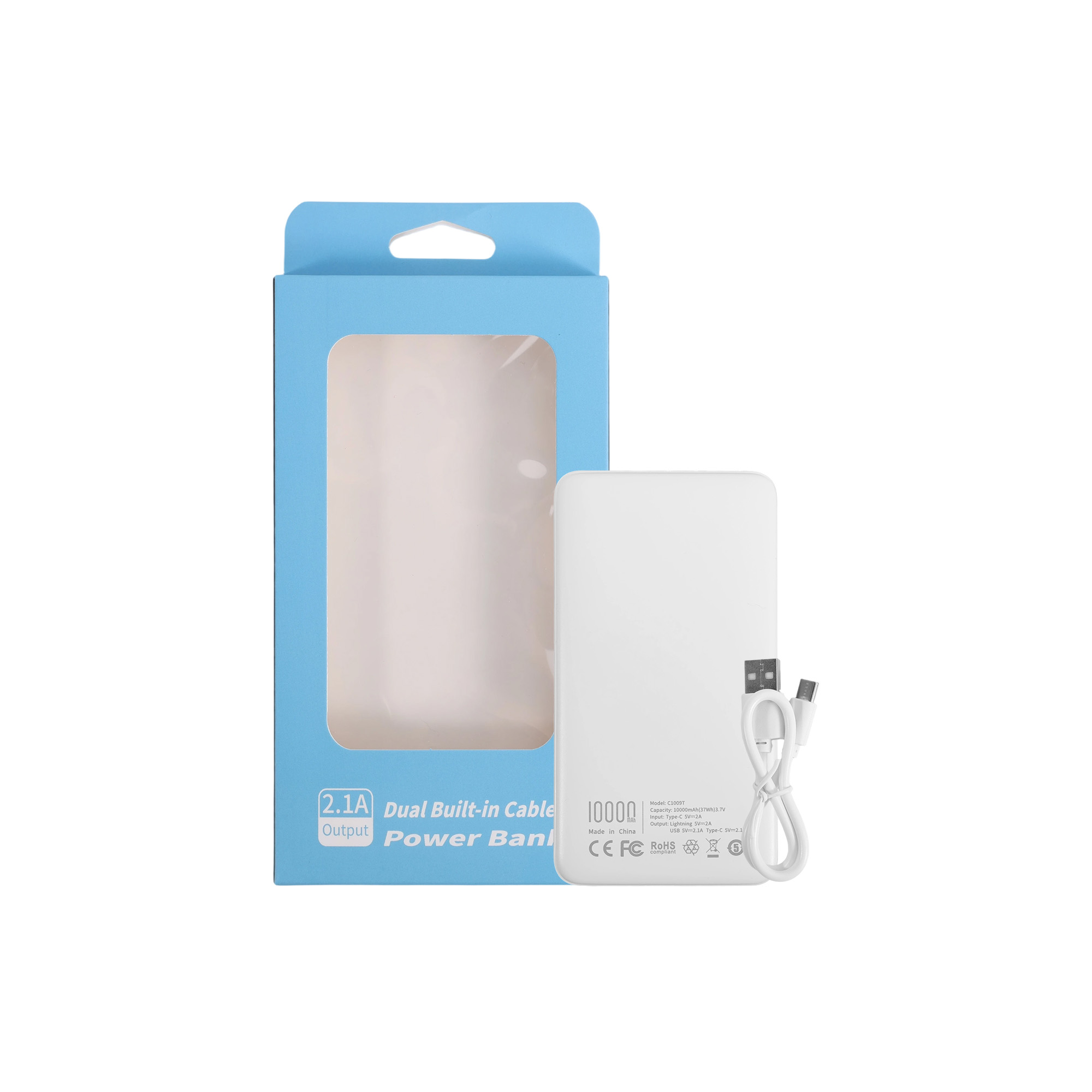 10000mAh Slim Power Bank with Charging Cable - Image 7