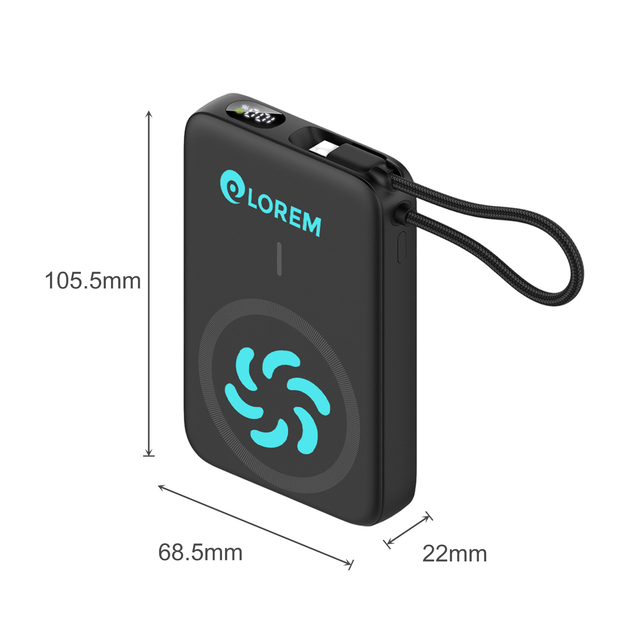 10000mAh Magnetic Wireless Power Bank with Charging Cable - Image 5