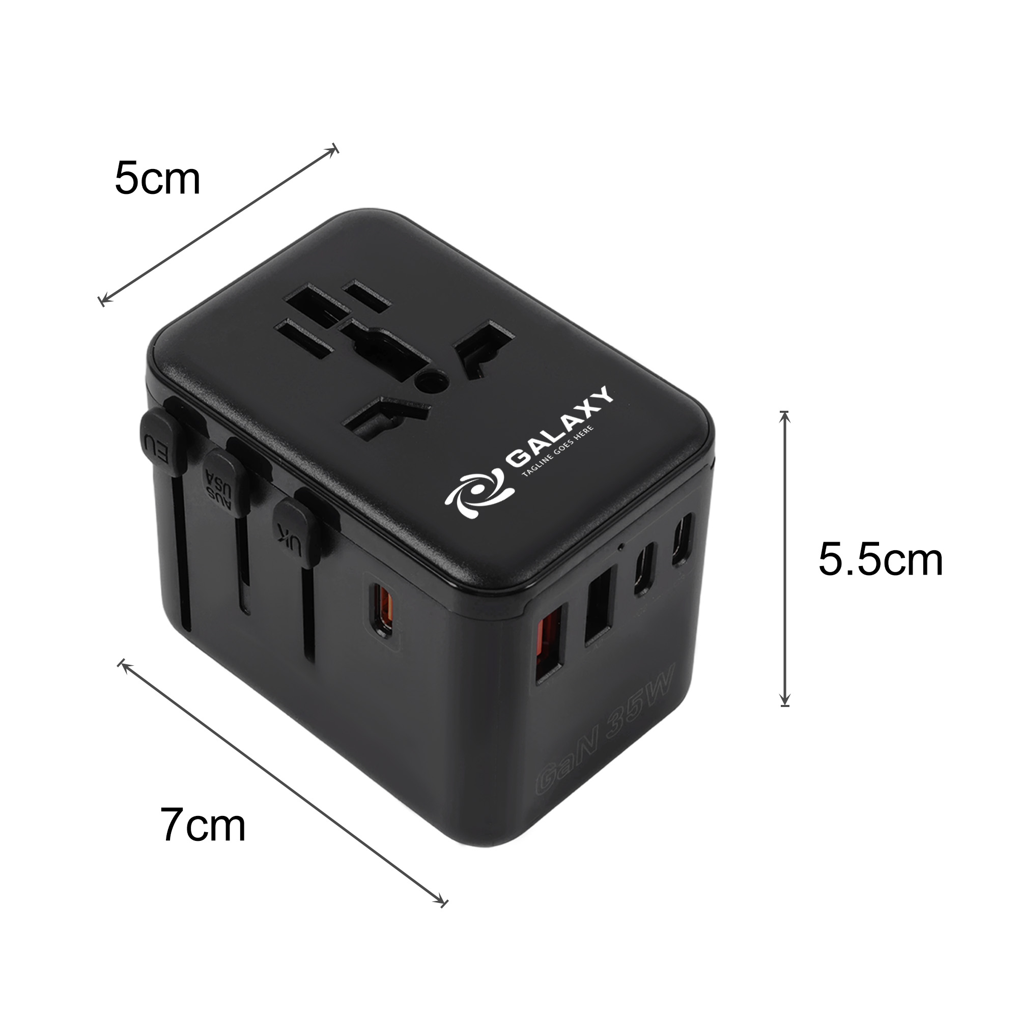 35W GaN Universal Travel Adapter (3C2A) - Image 5