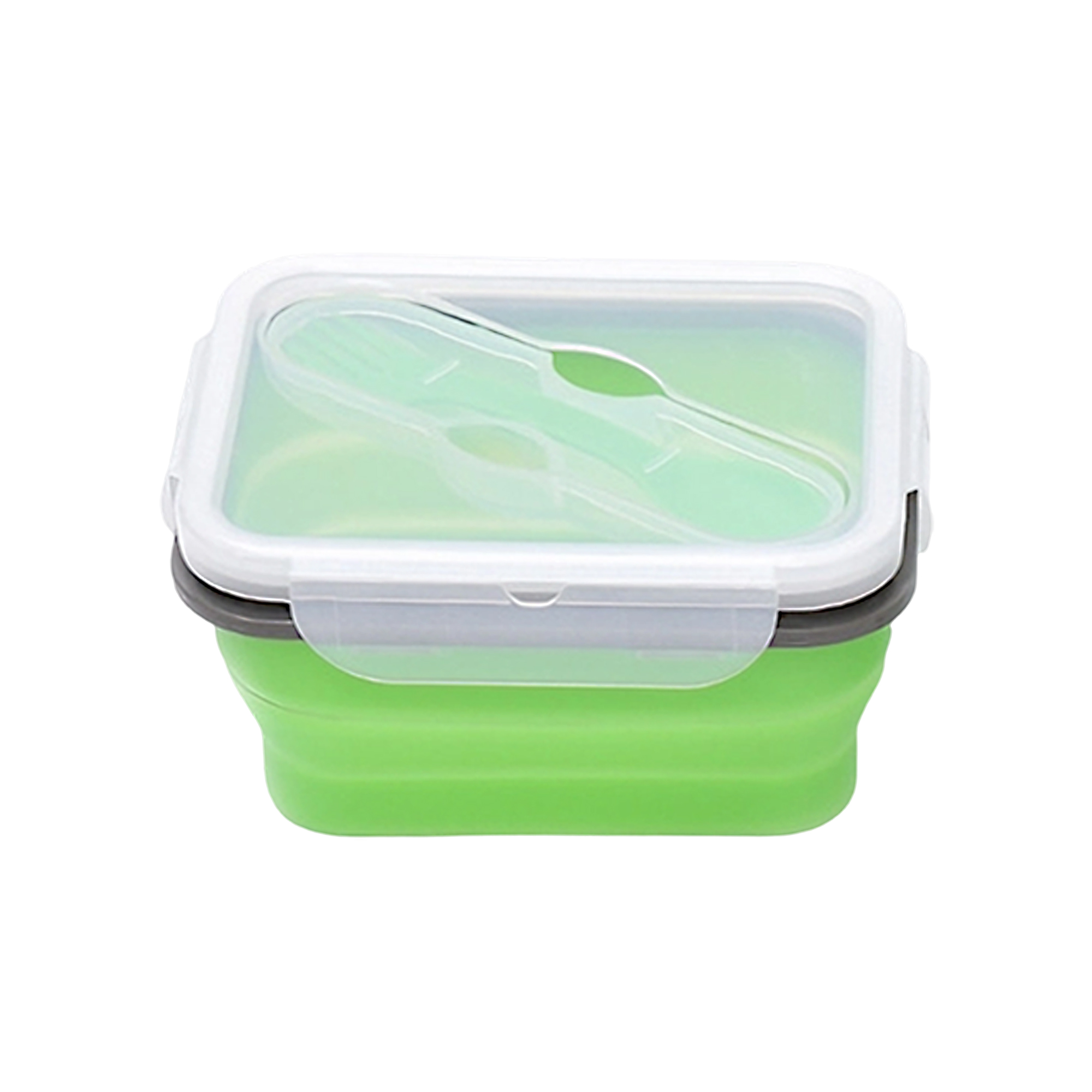 Silicone Food Storage Container with Fork Spoon - Image 7