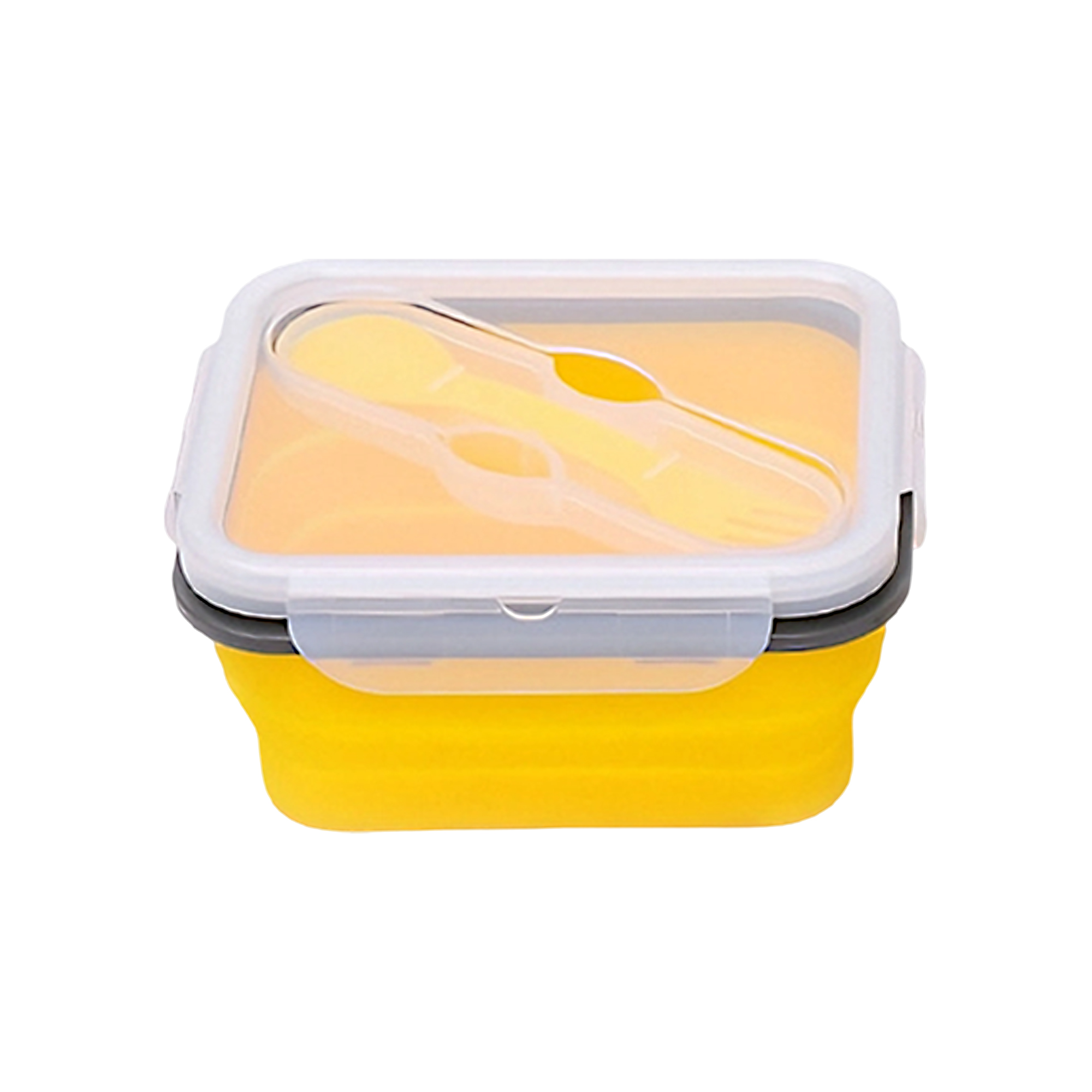 Silicone Food Storage Container with Fork Spoon - Image 4