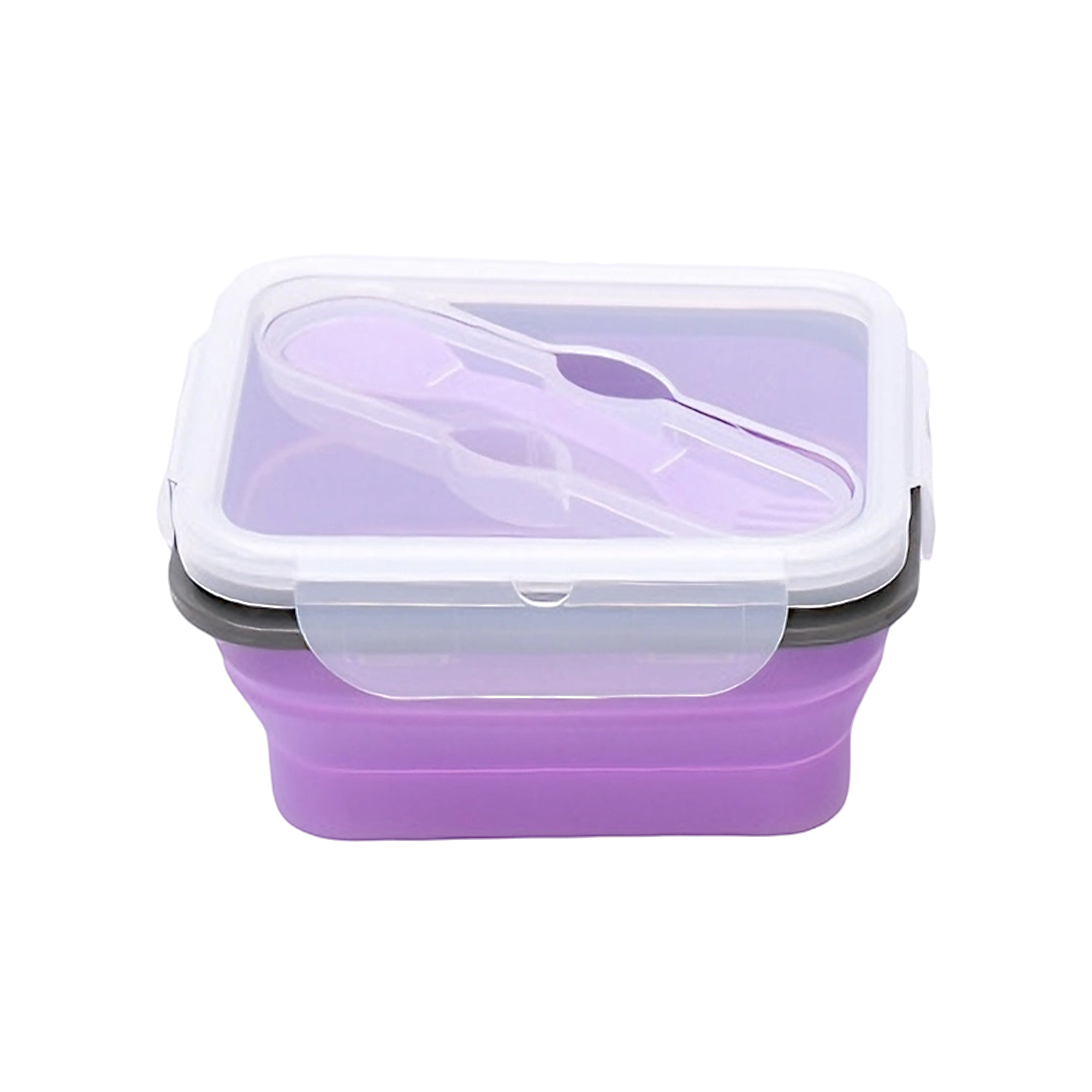 Silicone Food Storage Container with Fork Spoon - Image 6