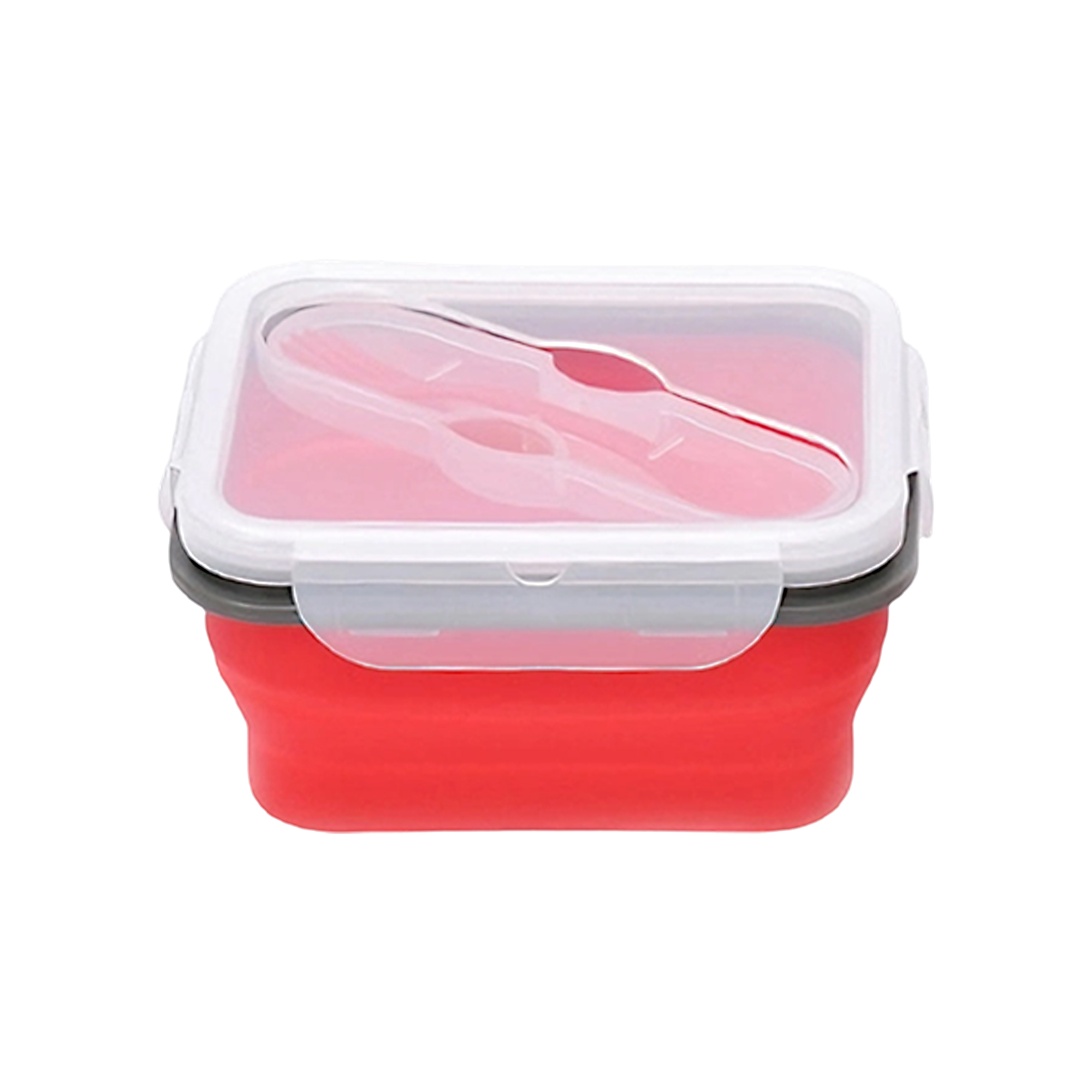 Silicone Food Storage Container with Fork Spoon - Image 2