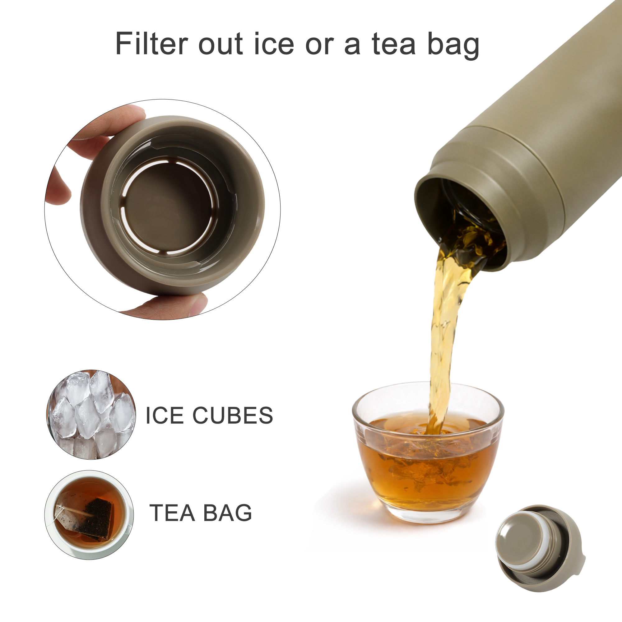 350ML/500ML Double Wall Stainless Steel Drink Bottle with Handle - Image 11