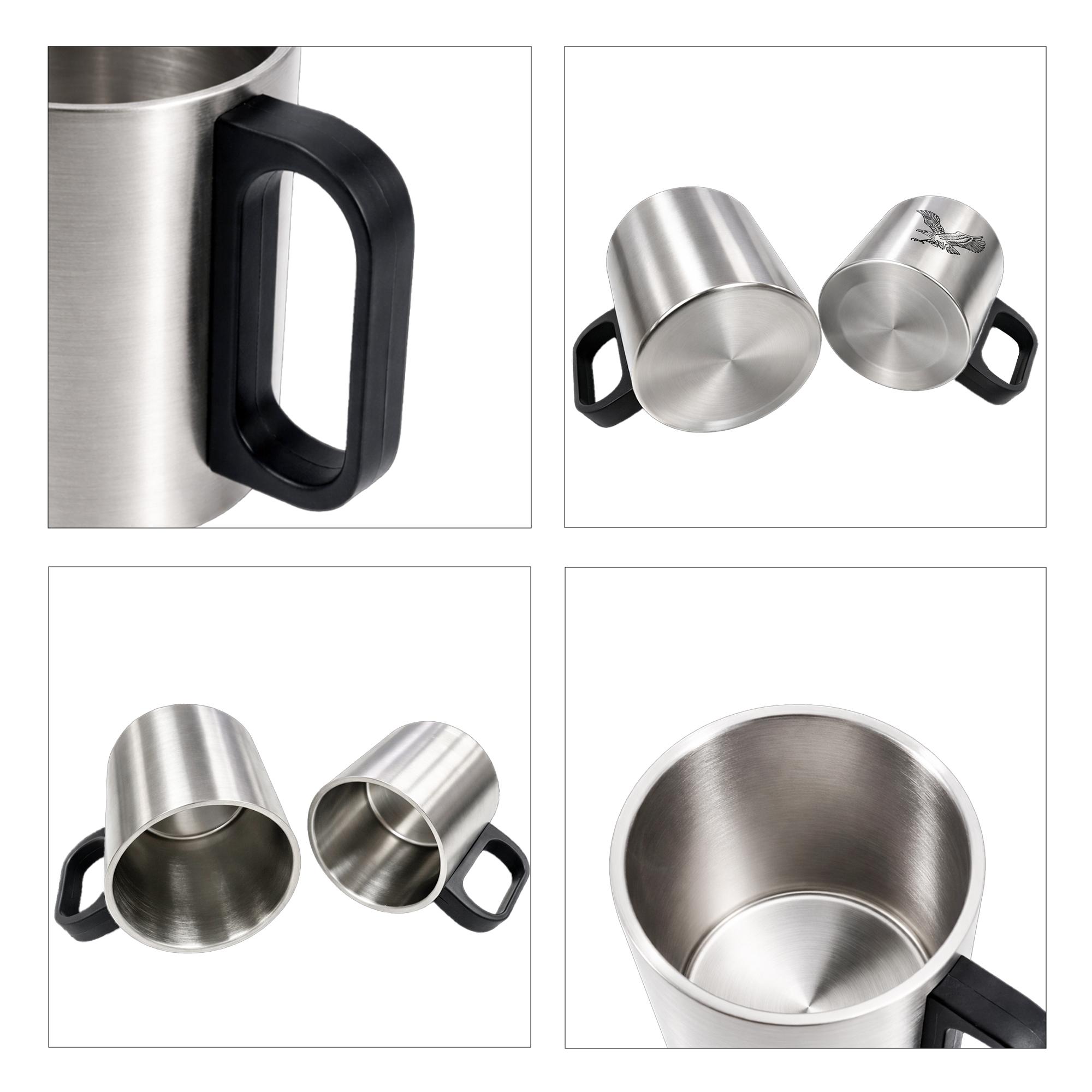 170ML/270ML Stainless Steel Insulated Mug with Plastic Handle - Image 5