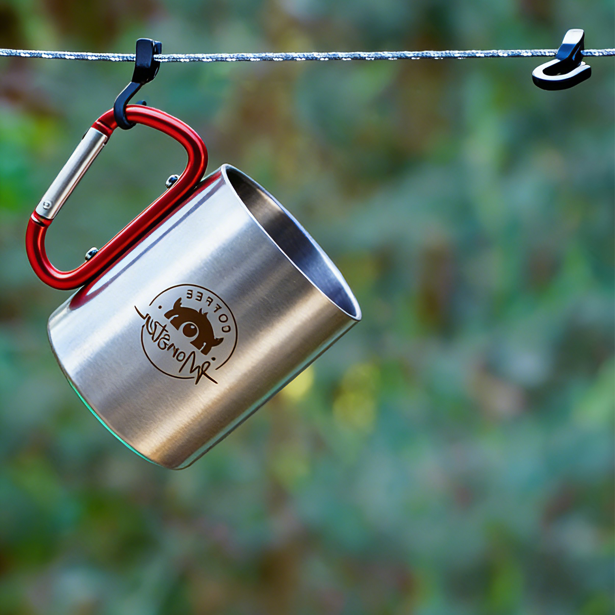 170ML/280ML Stainless Steel Insulated Travel Mug with Carabiner Handle - Image 12
