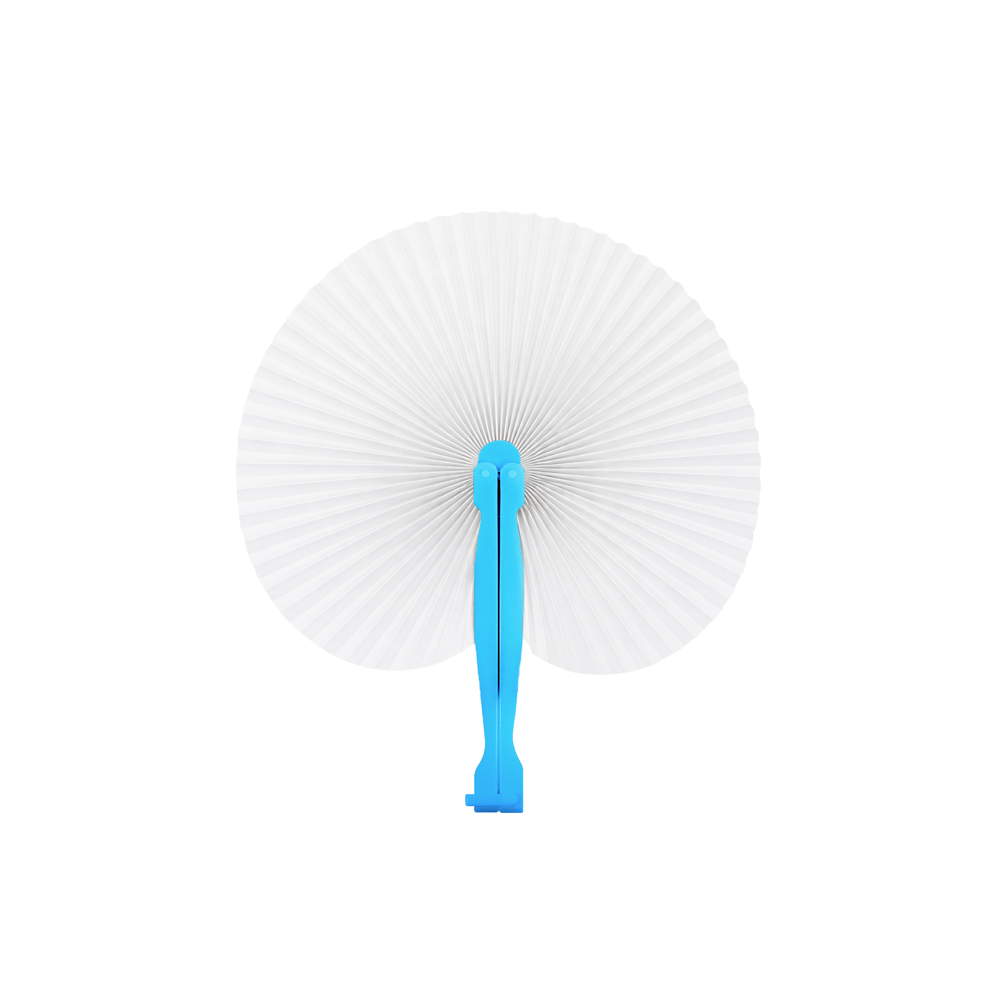 Peach Shape Plastic Handle Paper Fan - Image 3