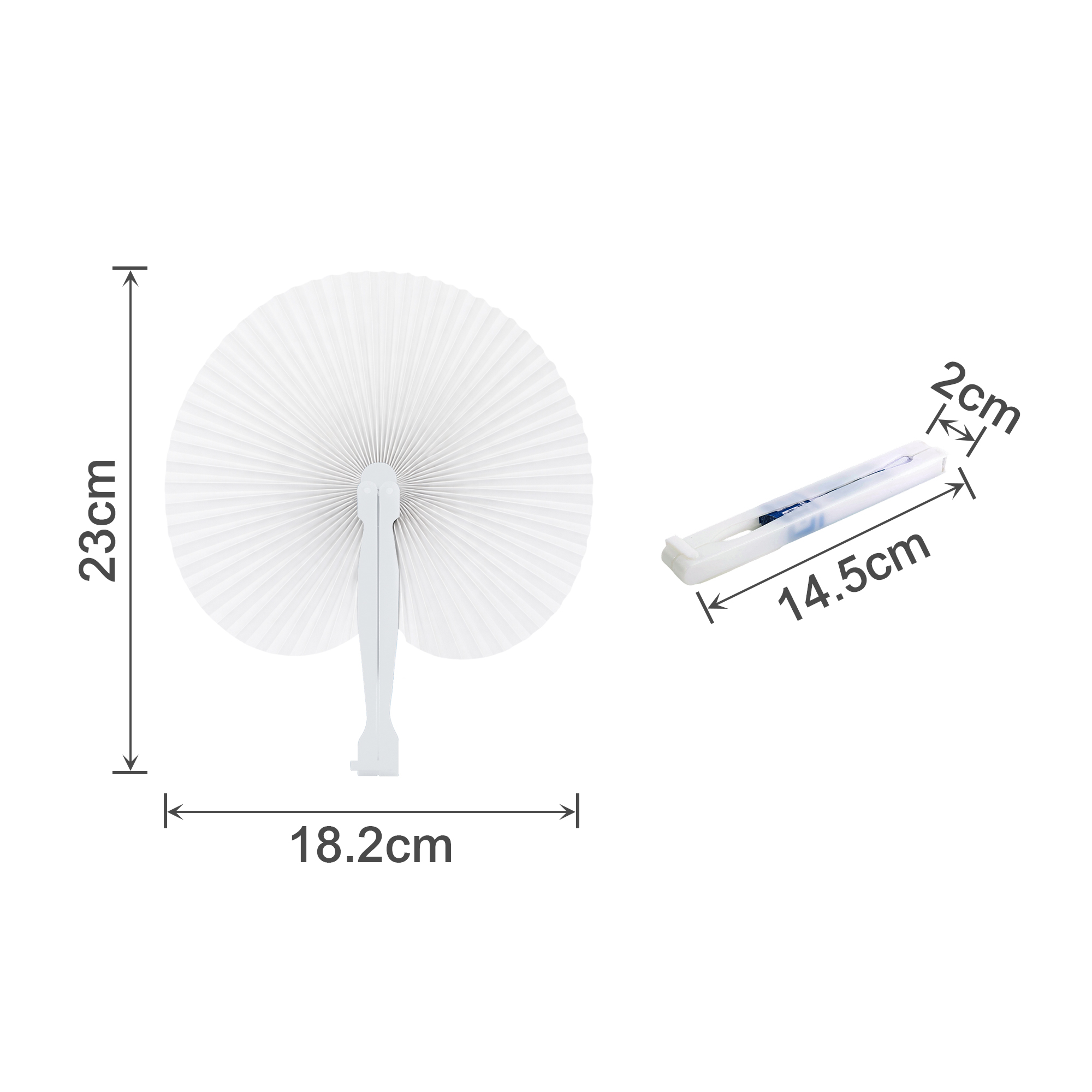 Peach Shape Plastic Handle Paper Fan - Image 9