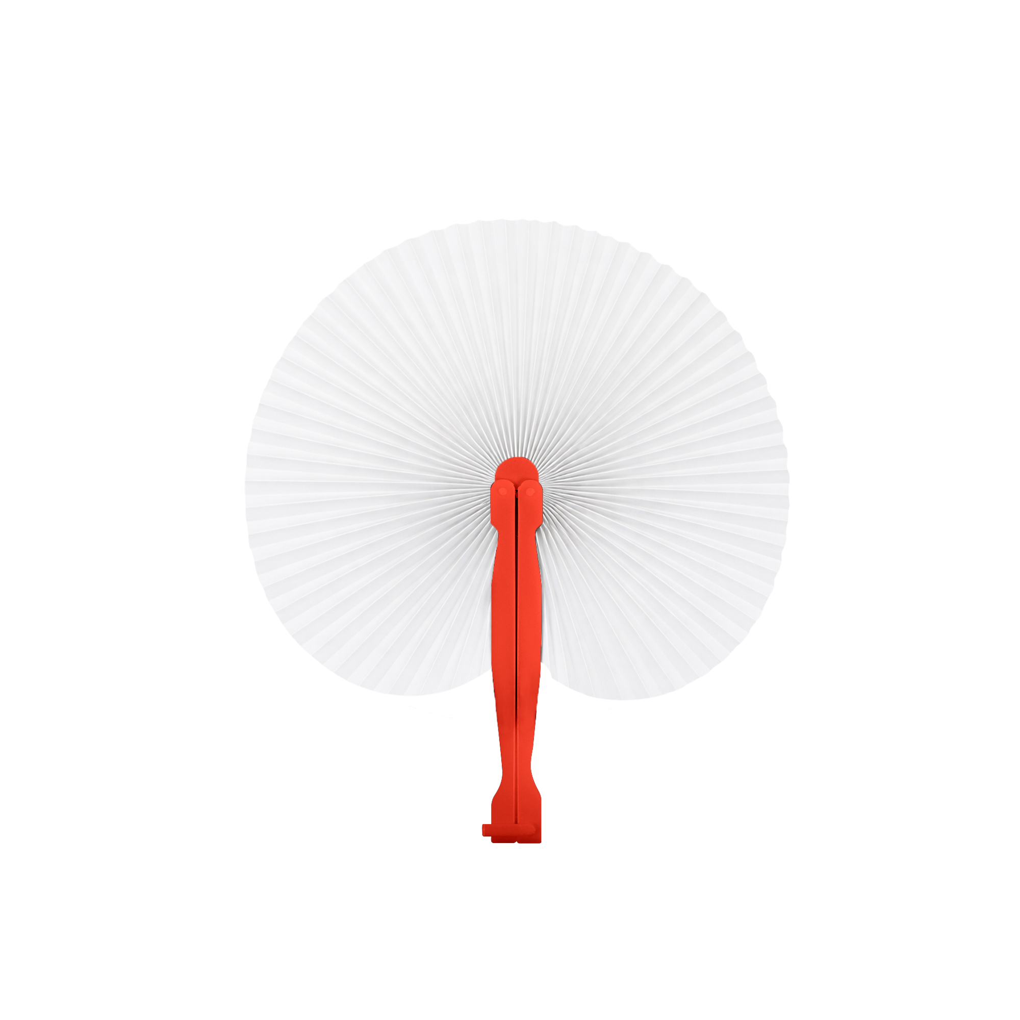 Peach Shape Plastic Handle Paper Fan - Image 4