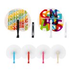 Peach Shape Plastic Handle Paper Fan