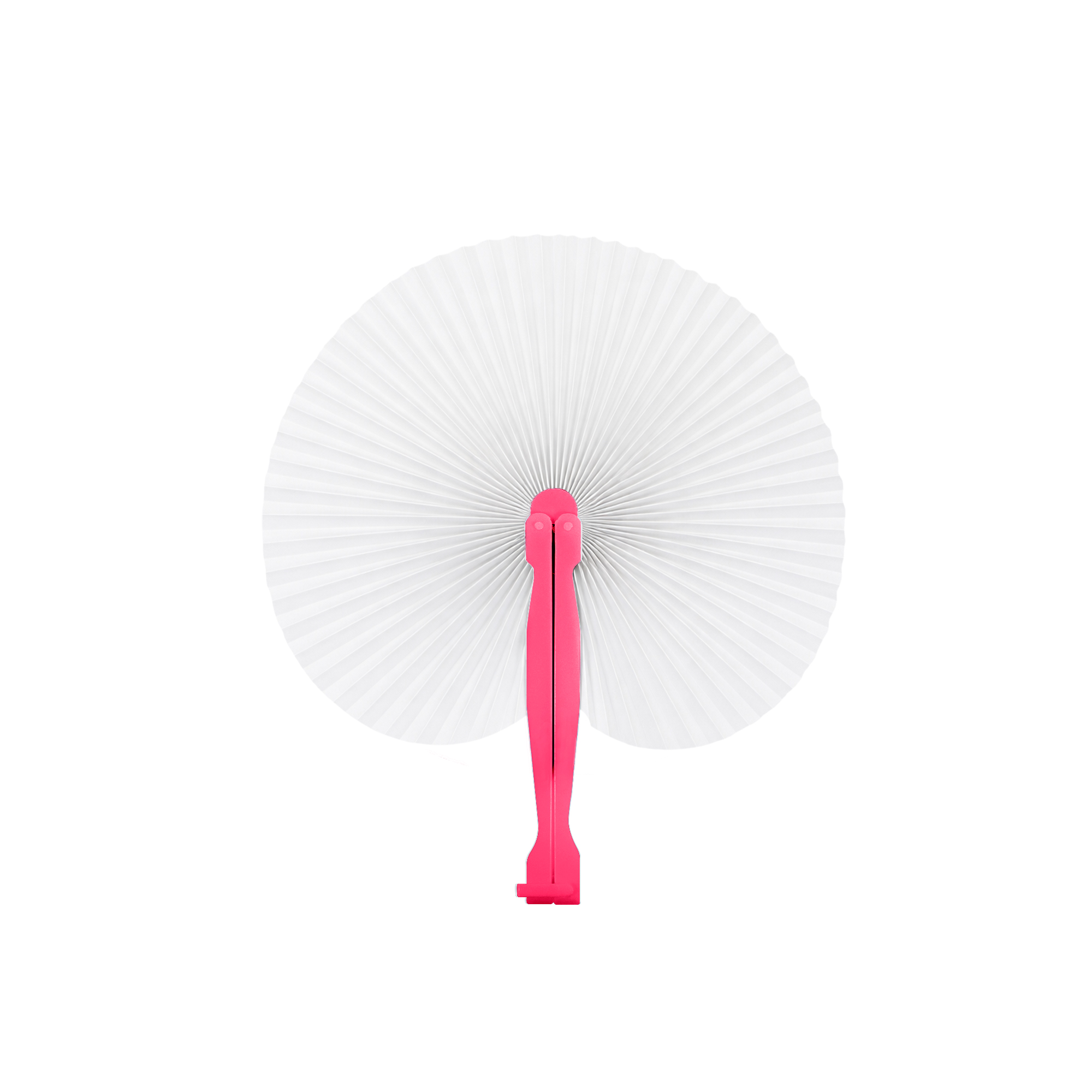 Peach Shape Plastic Handle Paper Fan - Image 6