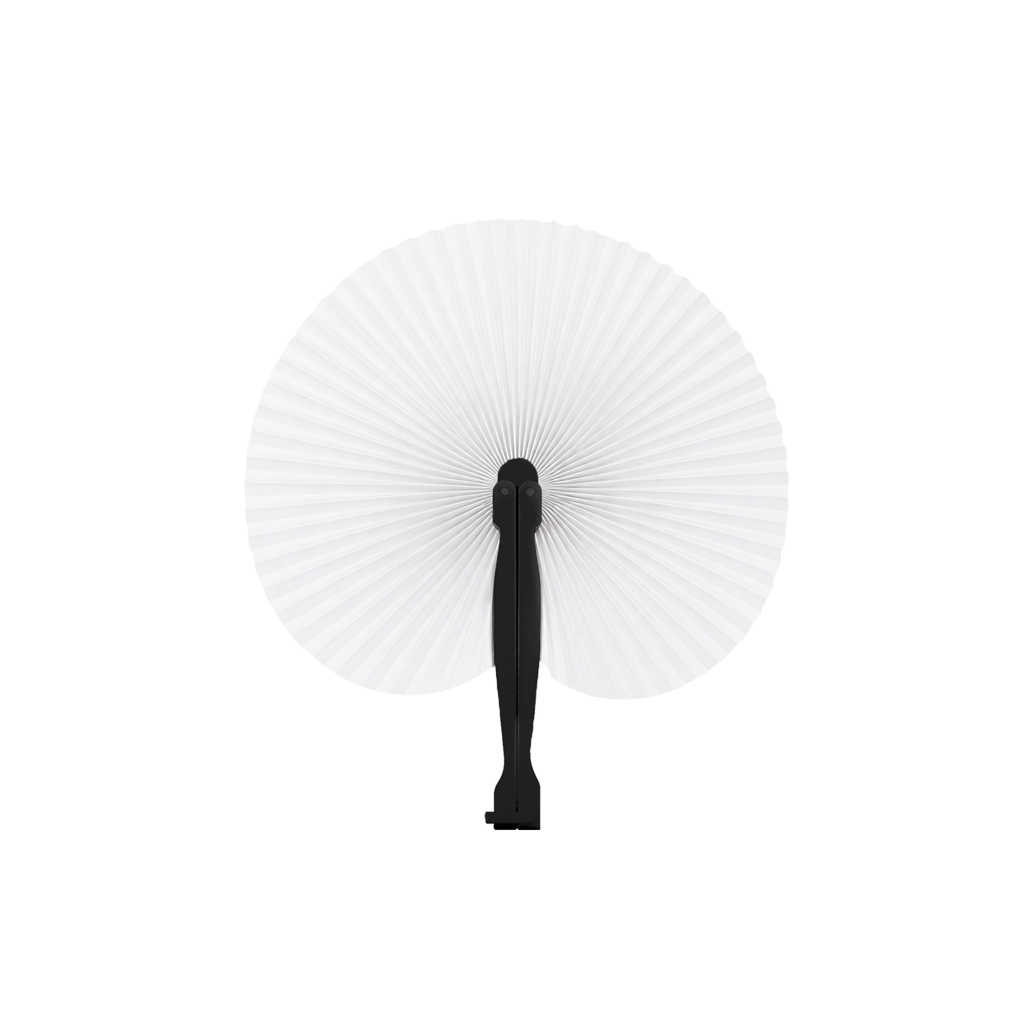 Peach Shape Plastic Handle Paper Fan - Image 2