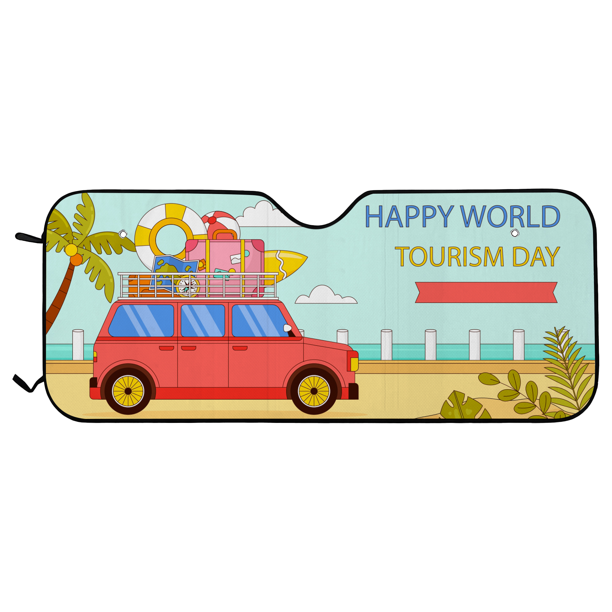 Full Colour Printed Bubble Aluminum Car Sun Shade - Image 8