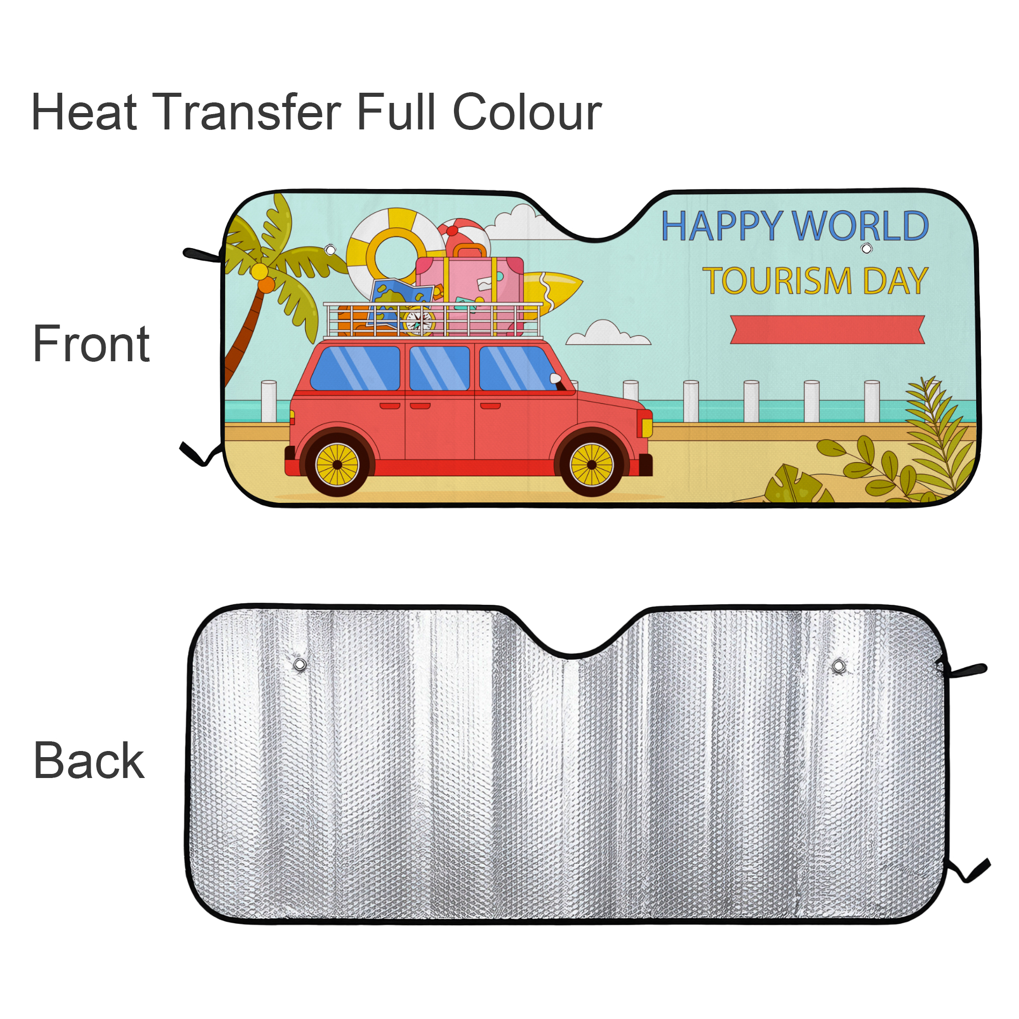 Full Colour Printed Bubble Aluminum Car Sun Shade - Image 10