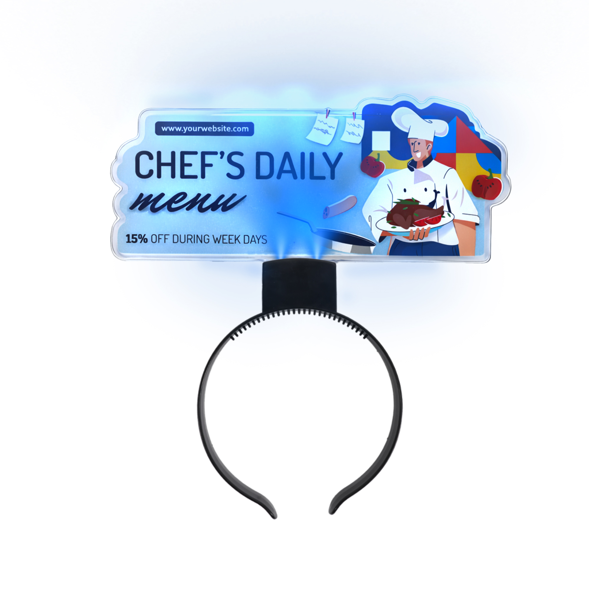 Light up Acrylic Sign Headband - Image 2