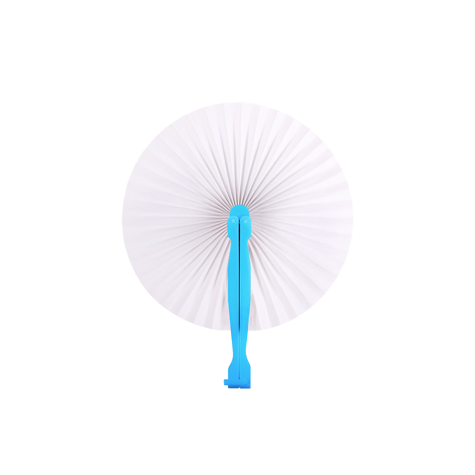 Round Plastic Handle Paper Fan - Image 2