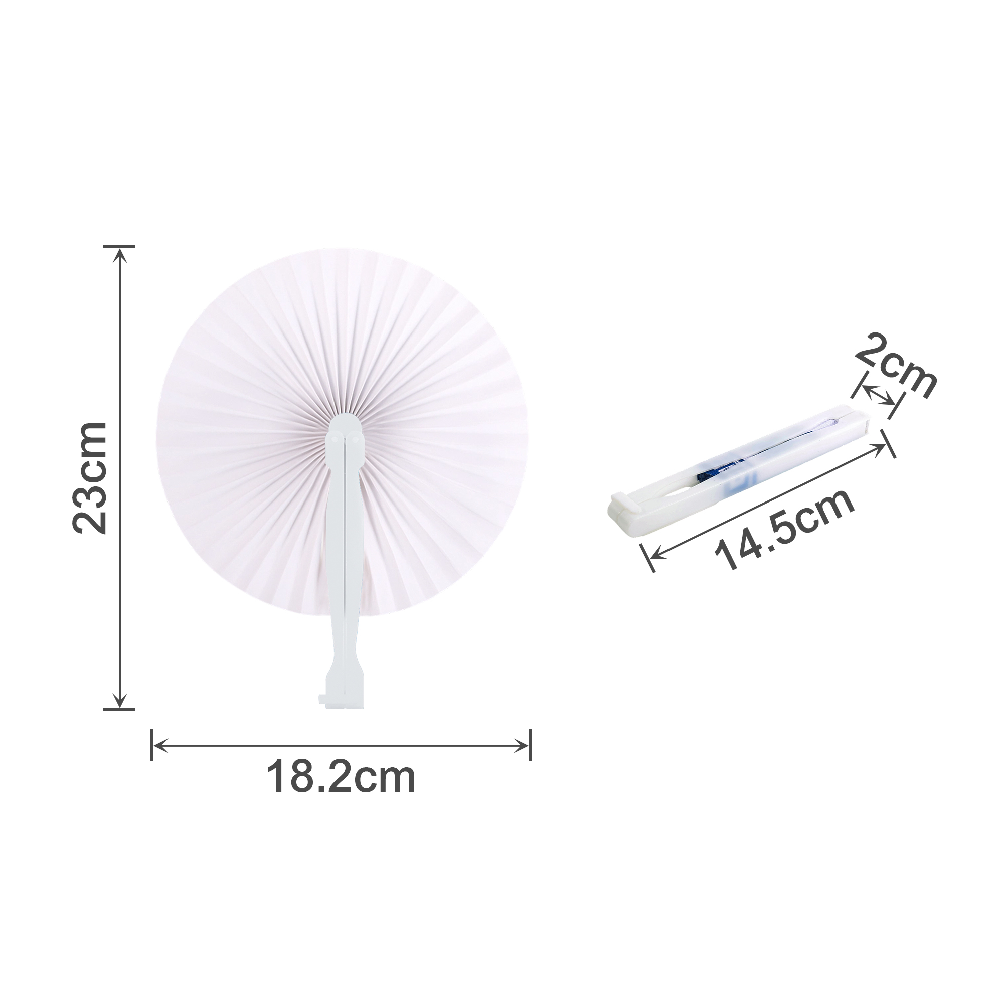 Round Plastic Handle Paper Fan - Image 9