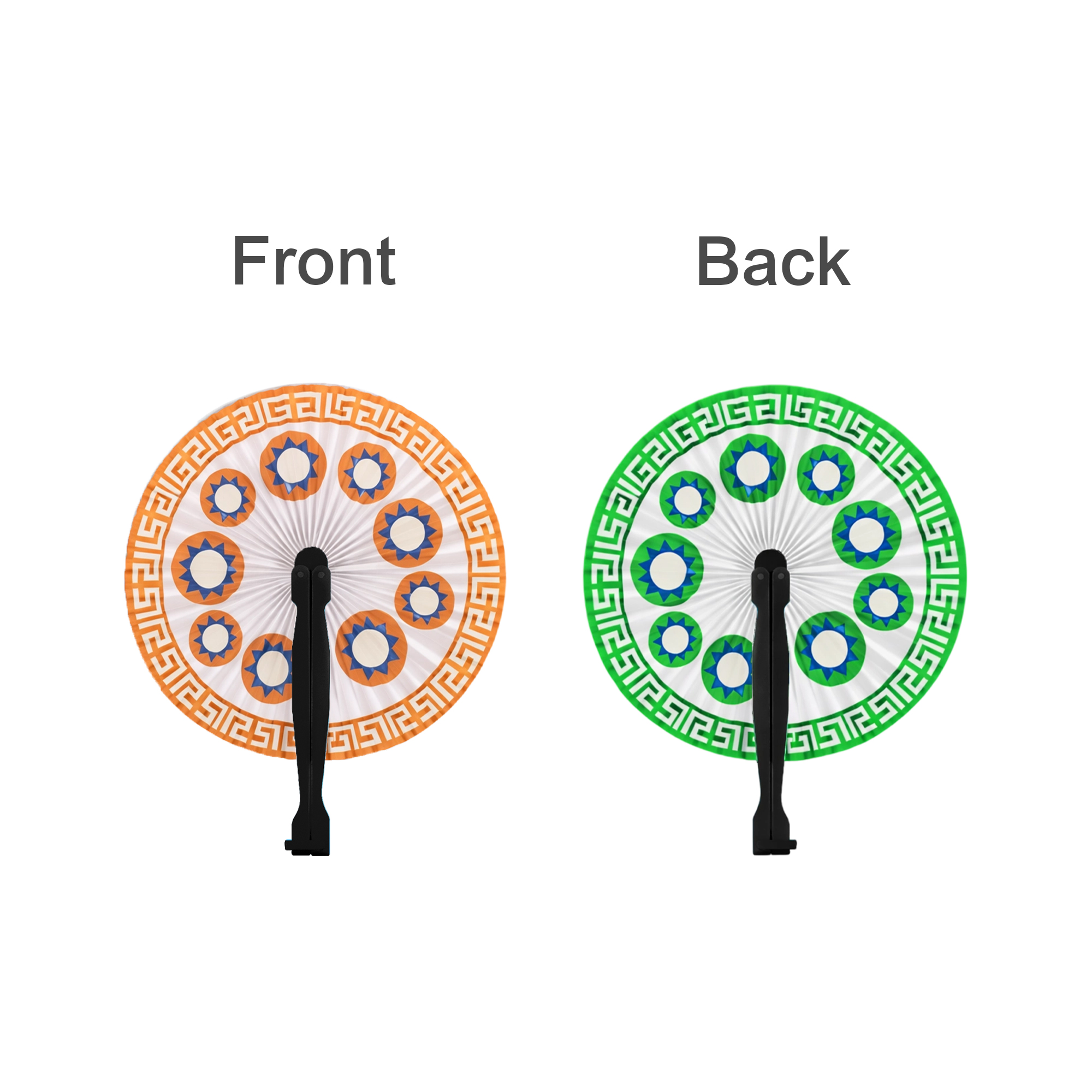 Round Plastic Handle Paper Fan - Image 8