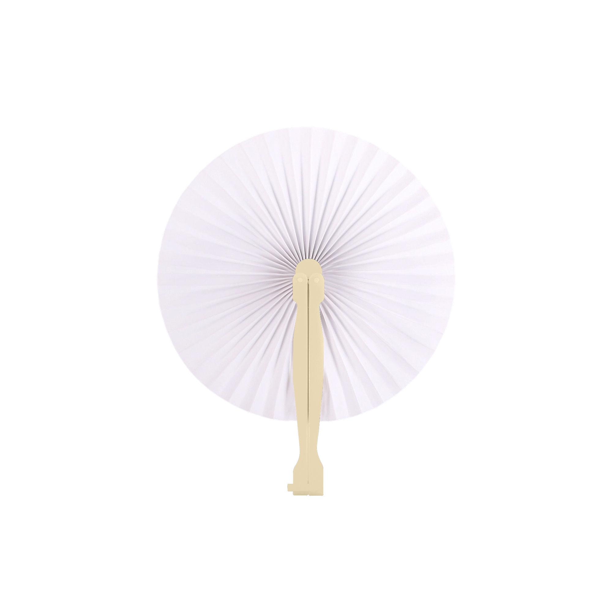 Round Plastic Handle Paper Fan - Image 6