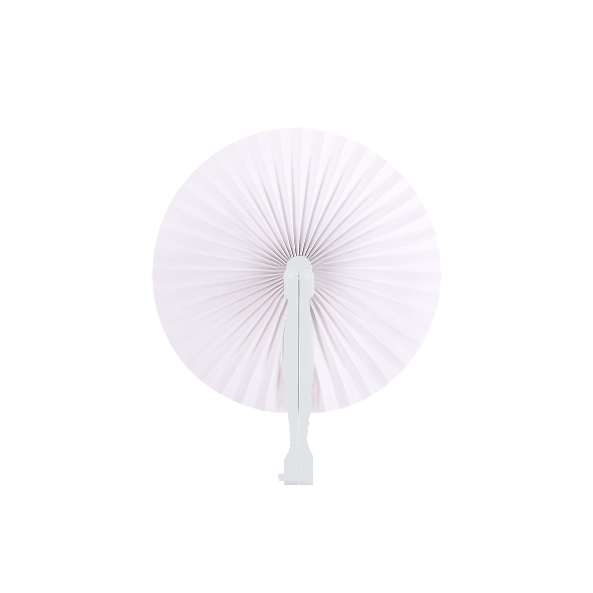 Round Plastic Handle Paper Fan - Image 4