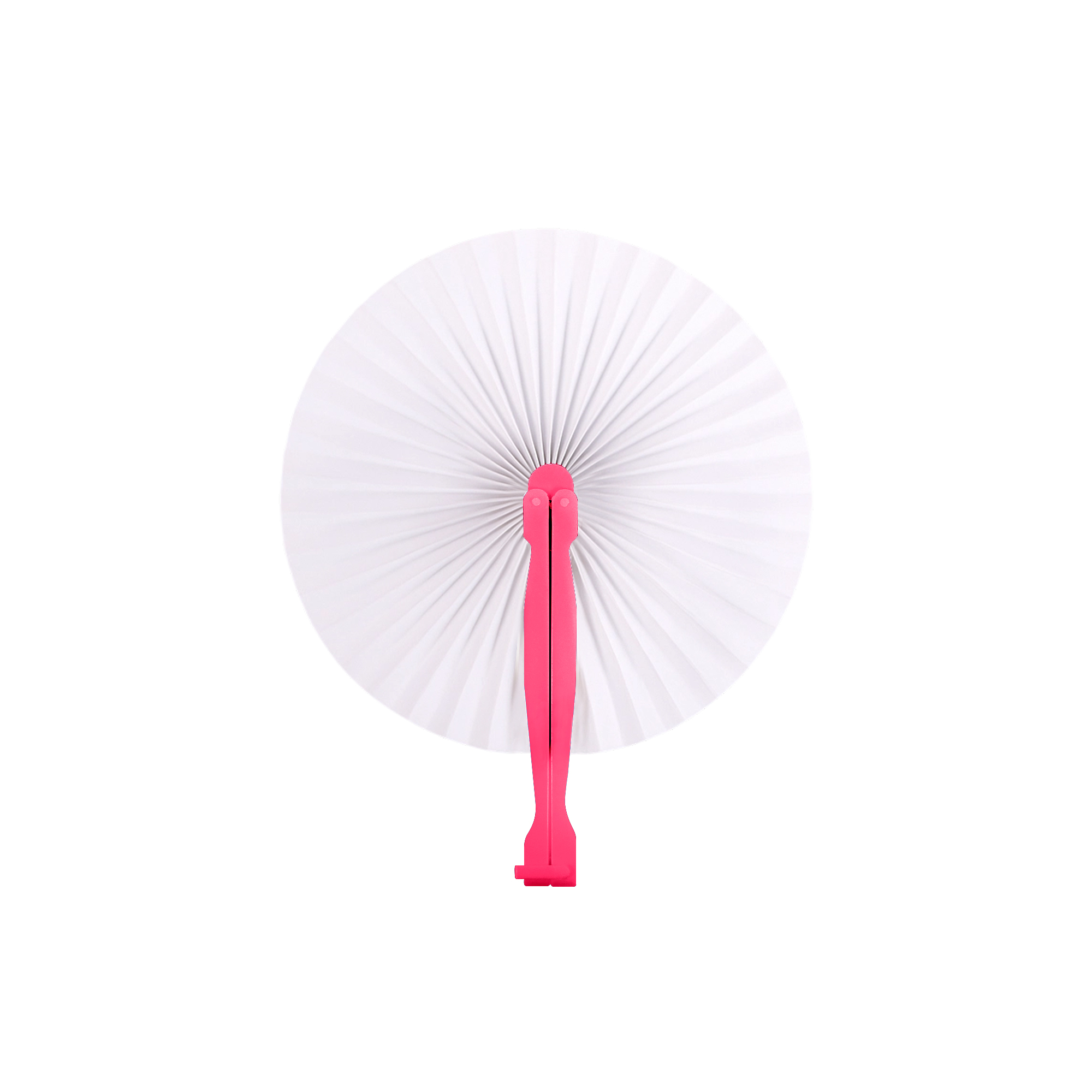 Round Plastic Handle Paper Fan - Image 5