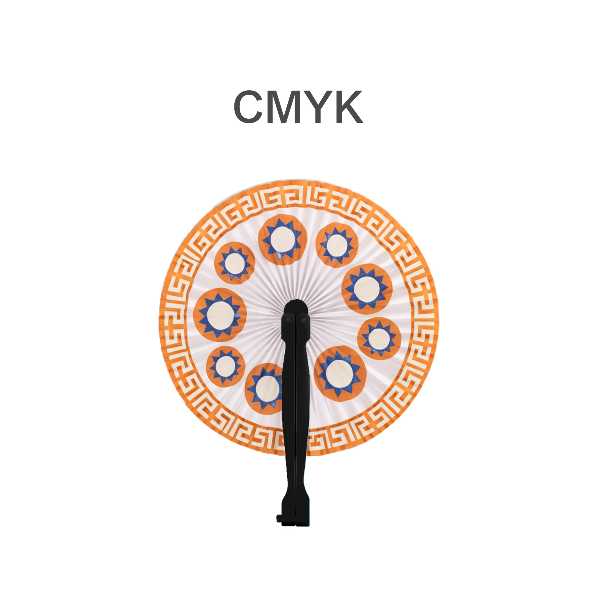 Round Plastic Handle Paper Fan - Image 10