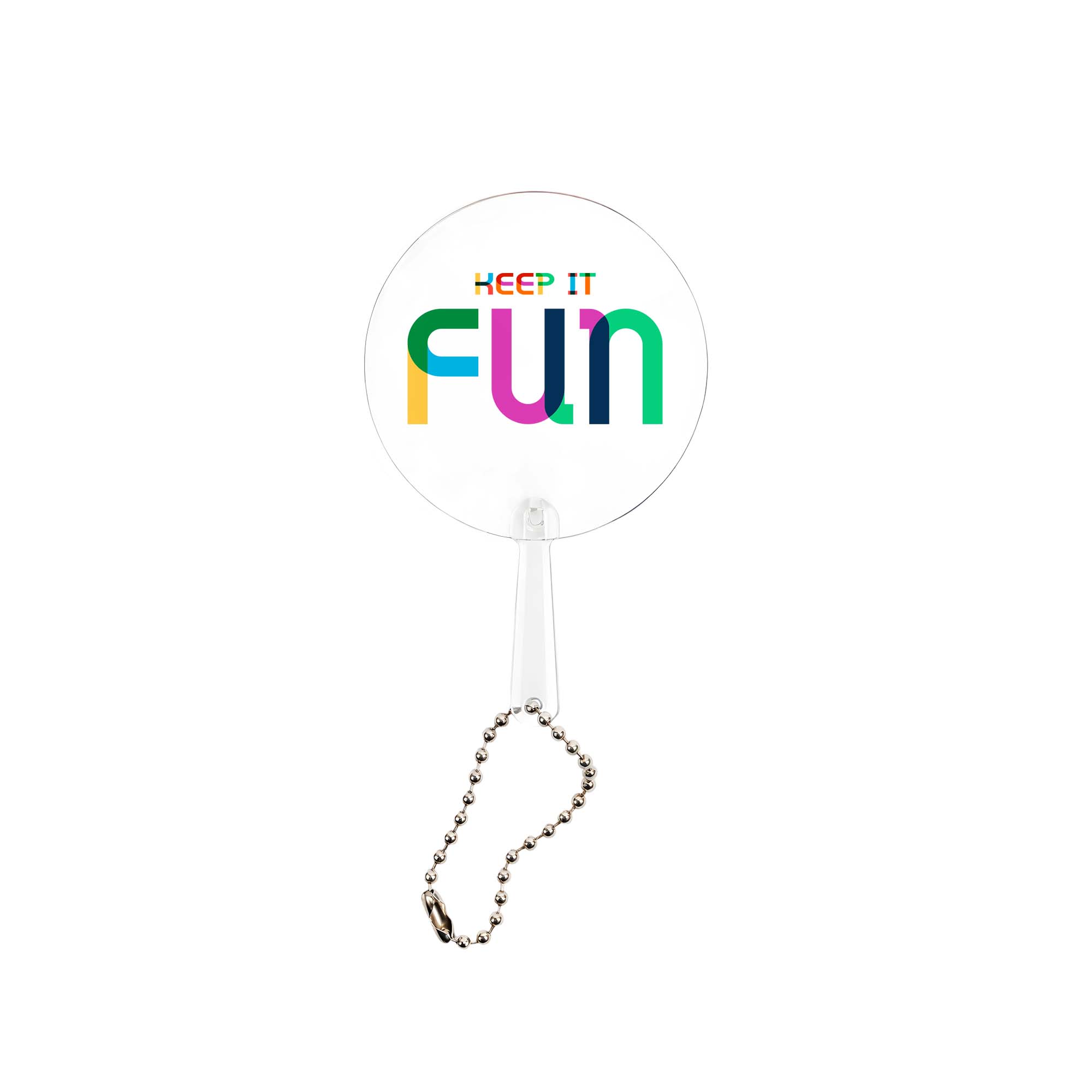 Mini PVC Hand Fan with Keychain - Image 4
