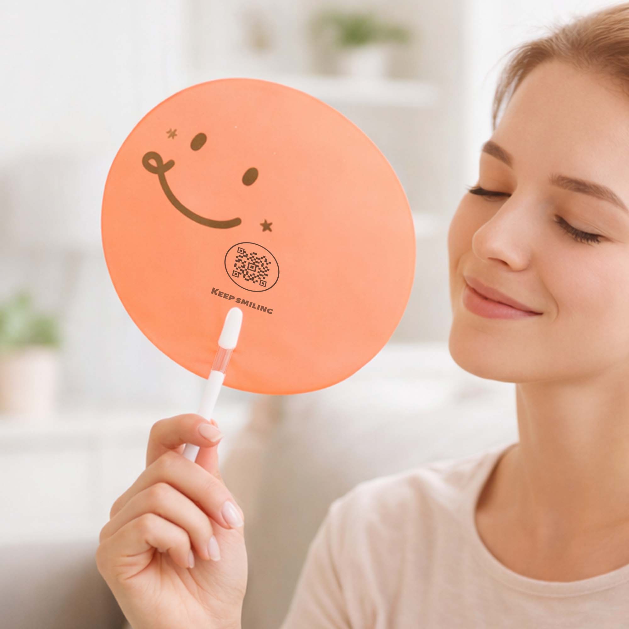 Custom Shape Transparent PVC Hand Fan B - Image 7