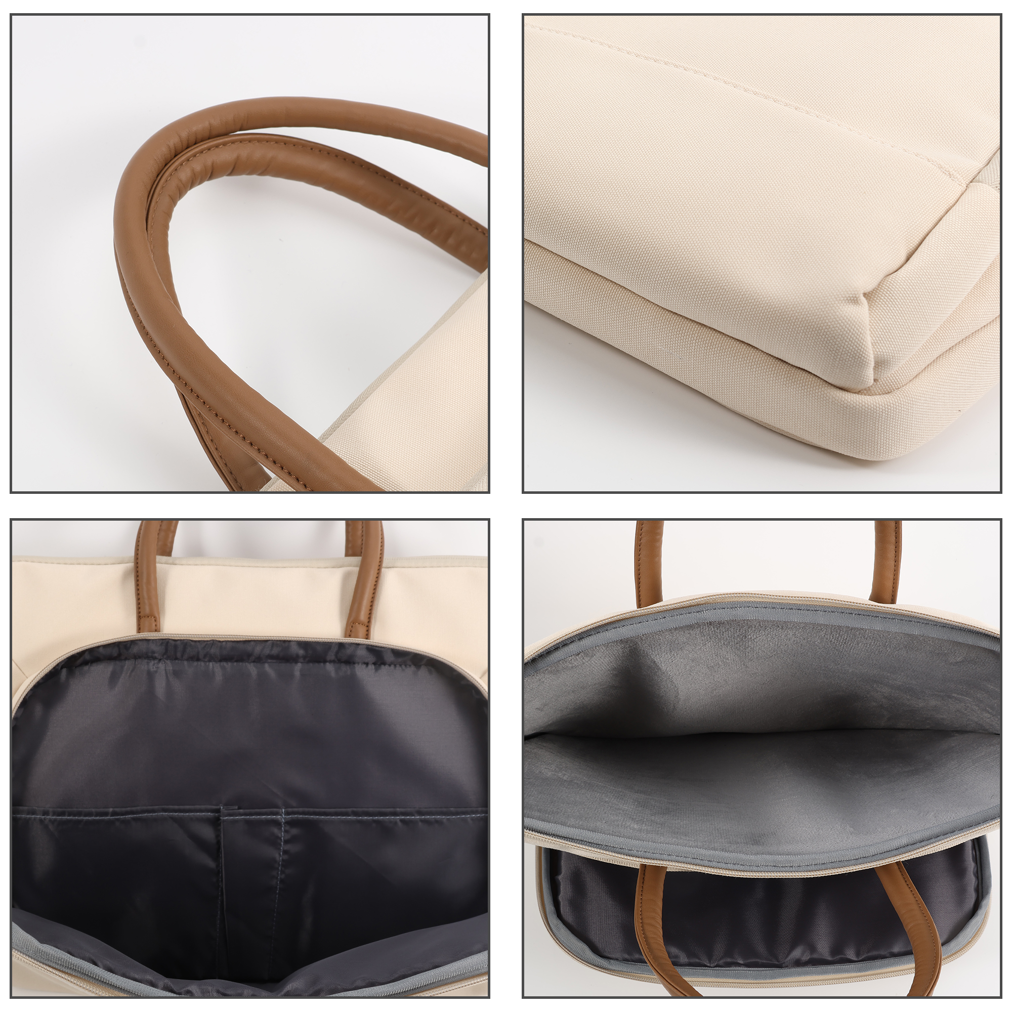 PU Handle Laptop Bag with Zippered Outer Pocket - Image 11