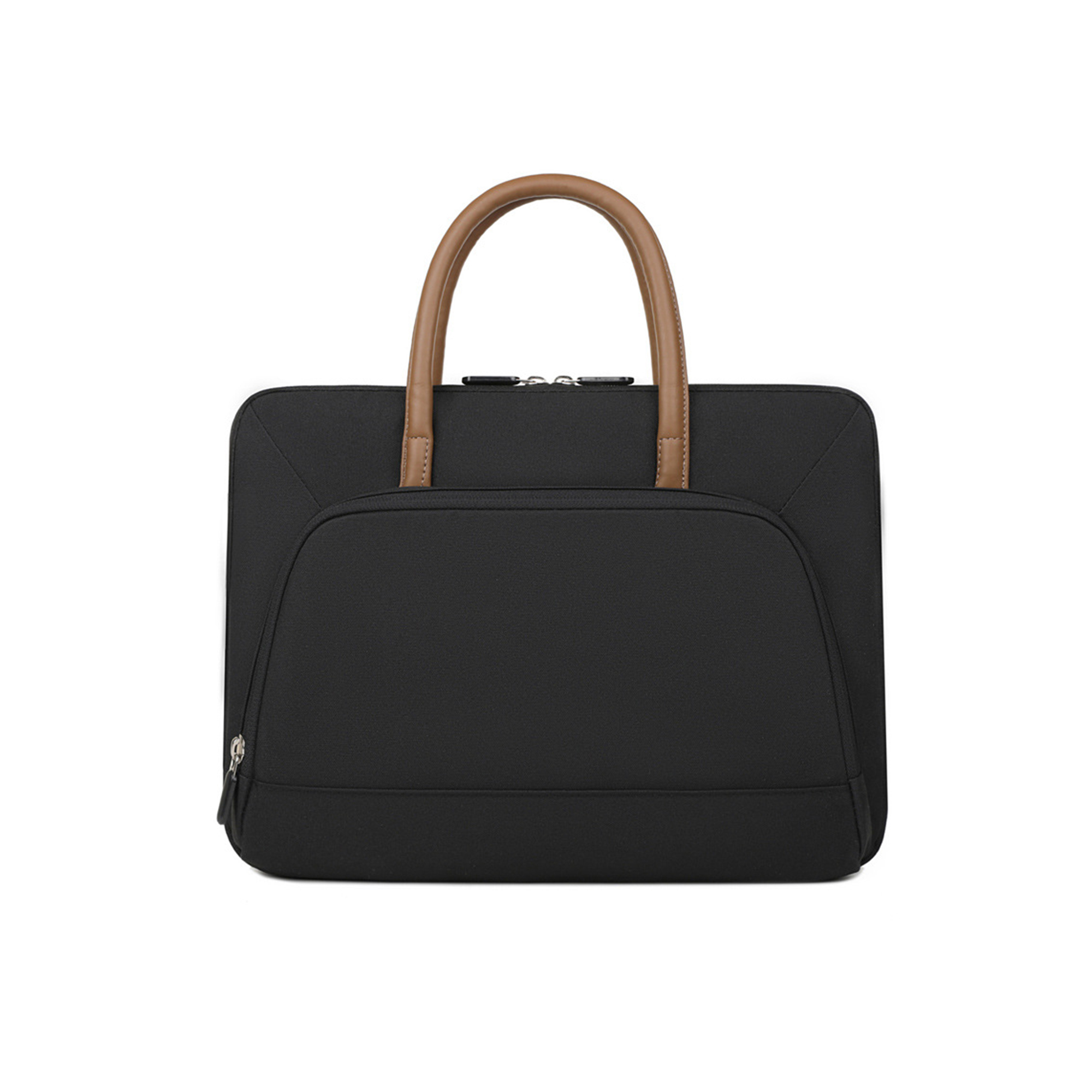 PU Handle Laptop Bag with Zippered Outer Pocket - Image 4