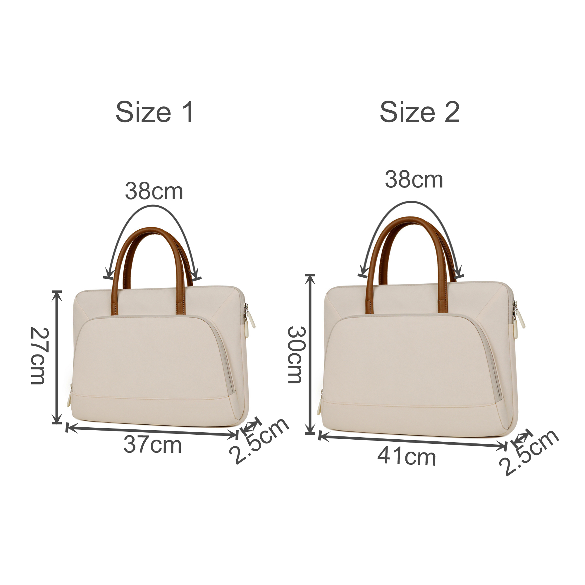 PU Handle Laptop Bag with Zippered Outer Pocket - Image 7