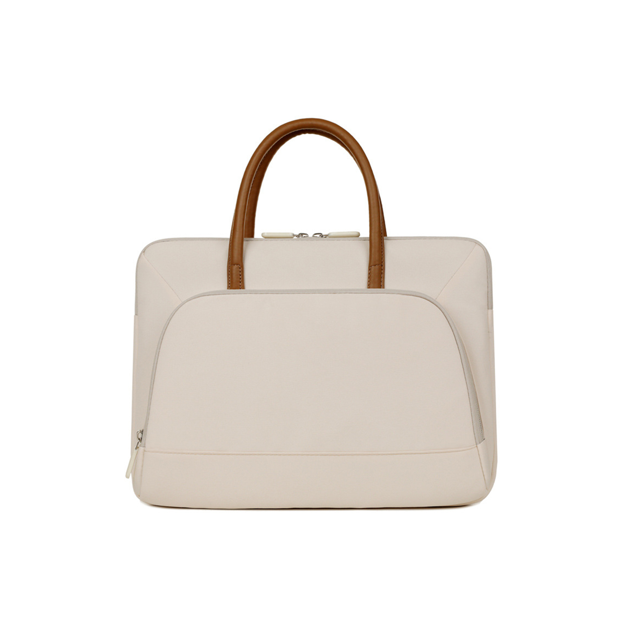 PU Handle Laptop Bag with Zippered Outer Pocket - Image 3