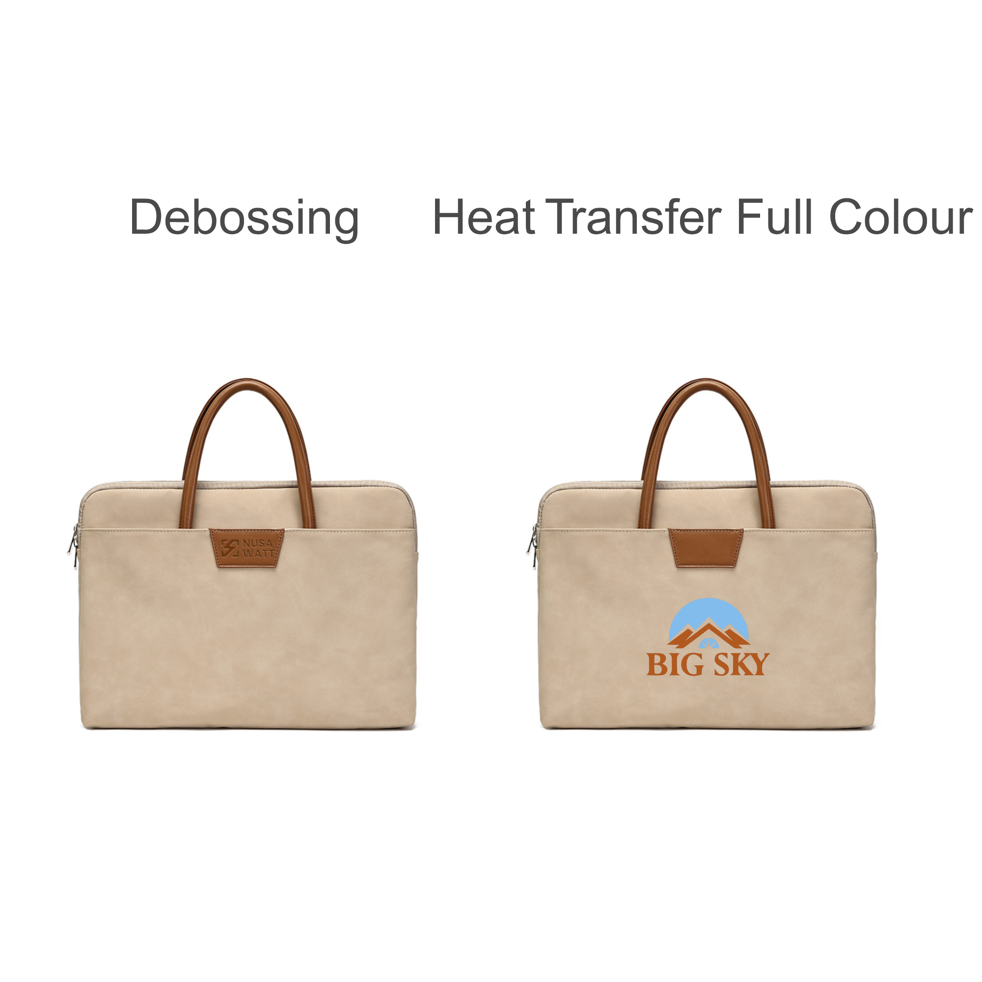 Suede PU Leather Laptop Bag - Image 6