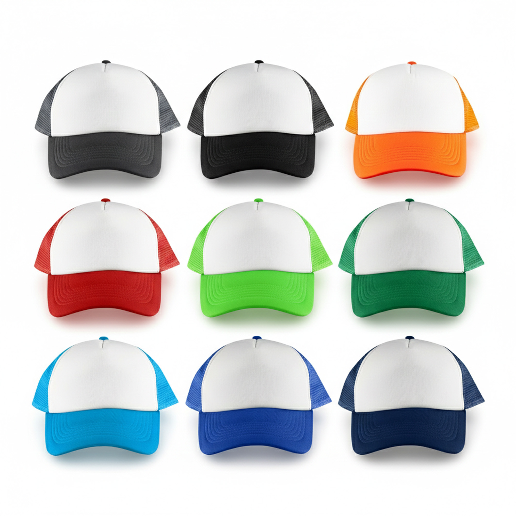 White Front 5 Panel Trucker Mesh Cap - Image 2