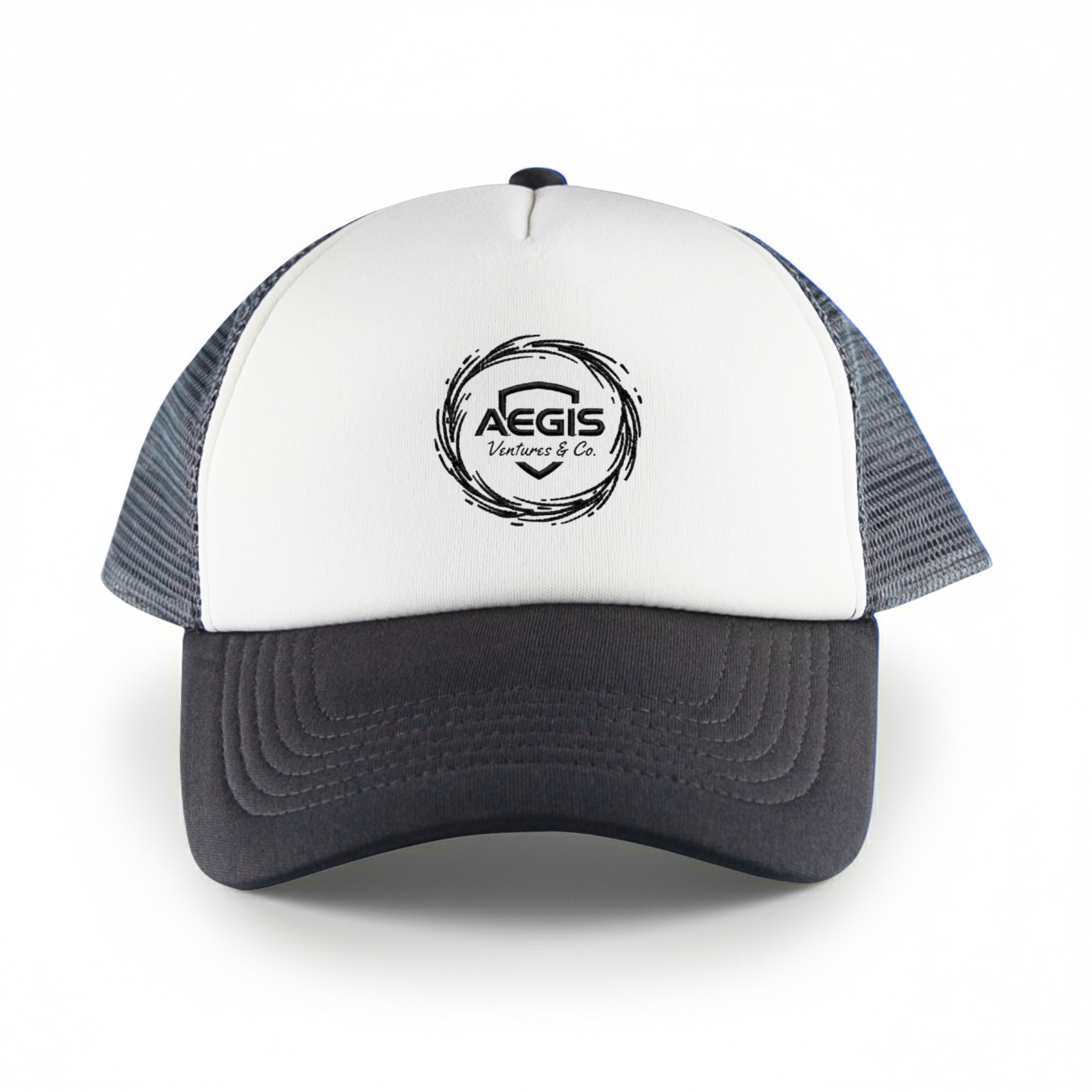 White Front 5 Panel Trucker Mesh Cap - Image 4