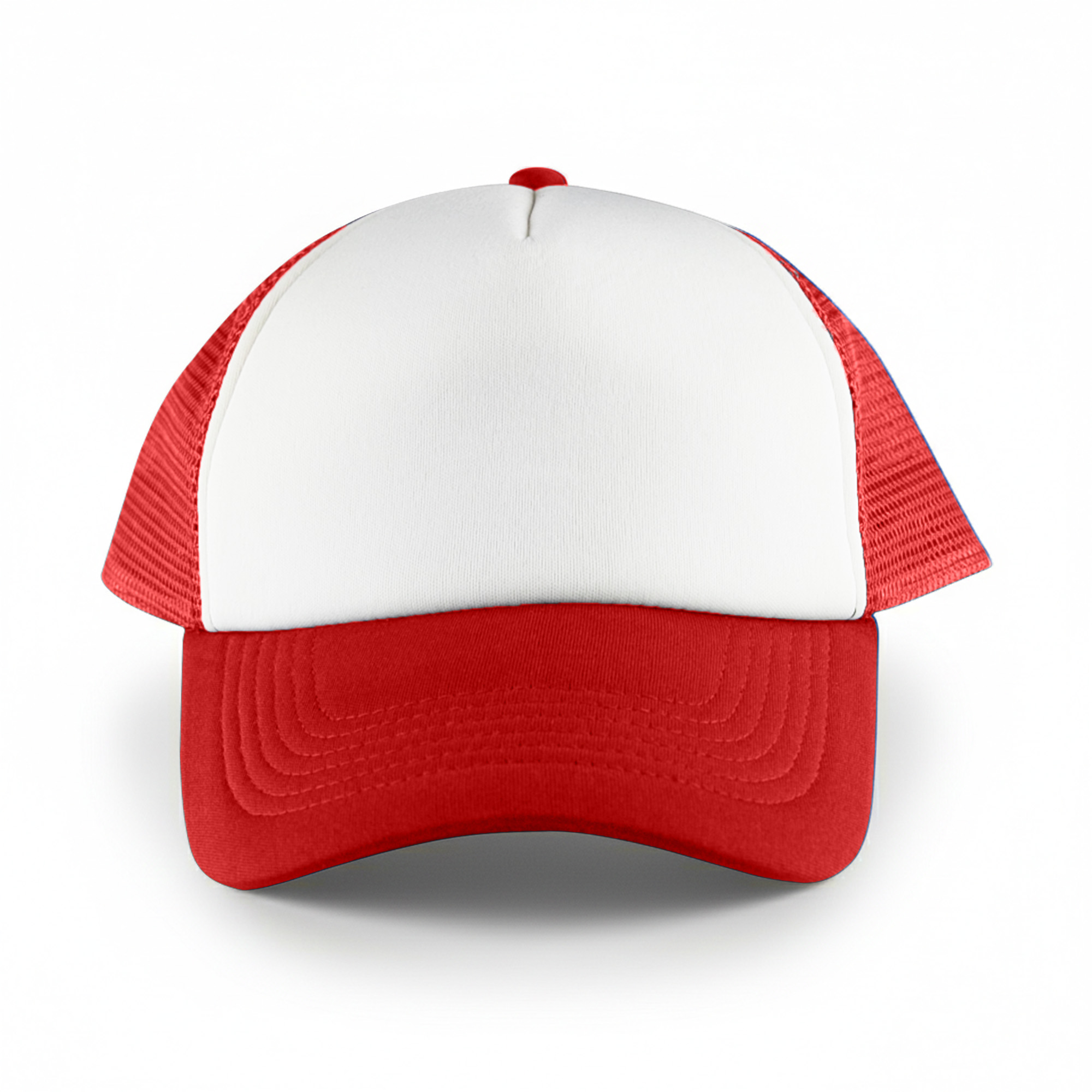 White Front 5 Panel Trucker Mesh Cap - Image 6