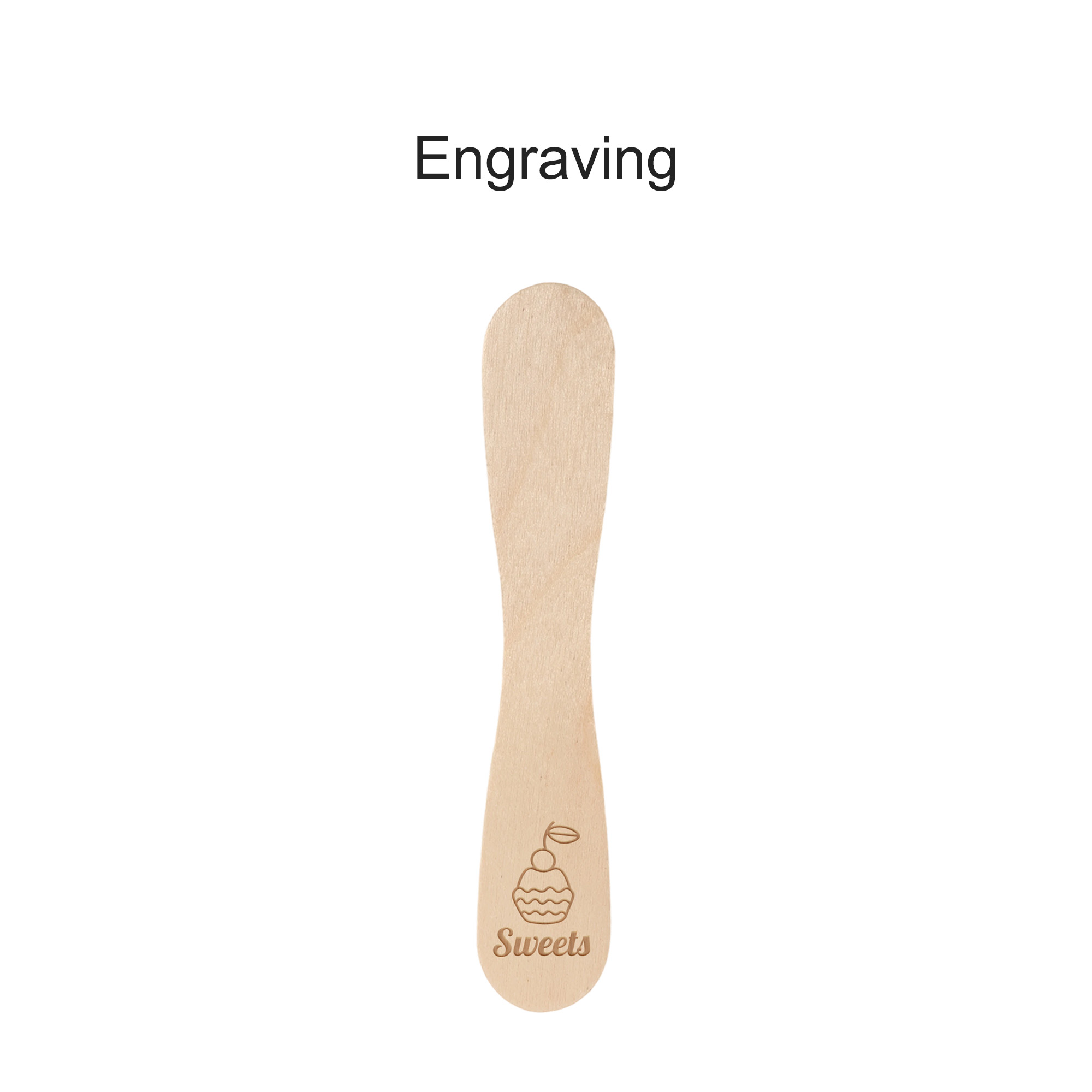 Pack of 100 Wooden Ice Cream Spoons Sticks - Image 3