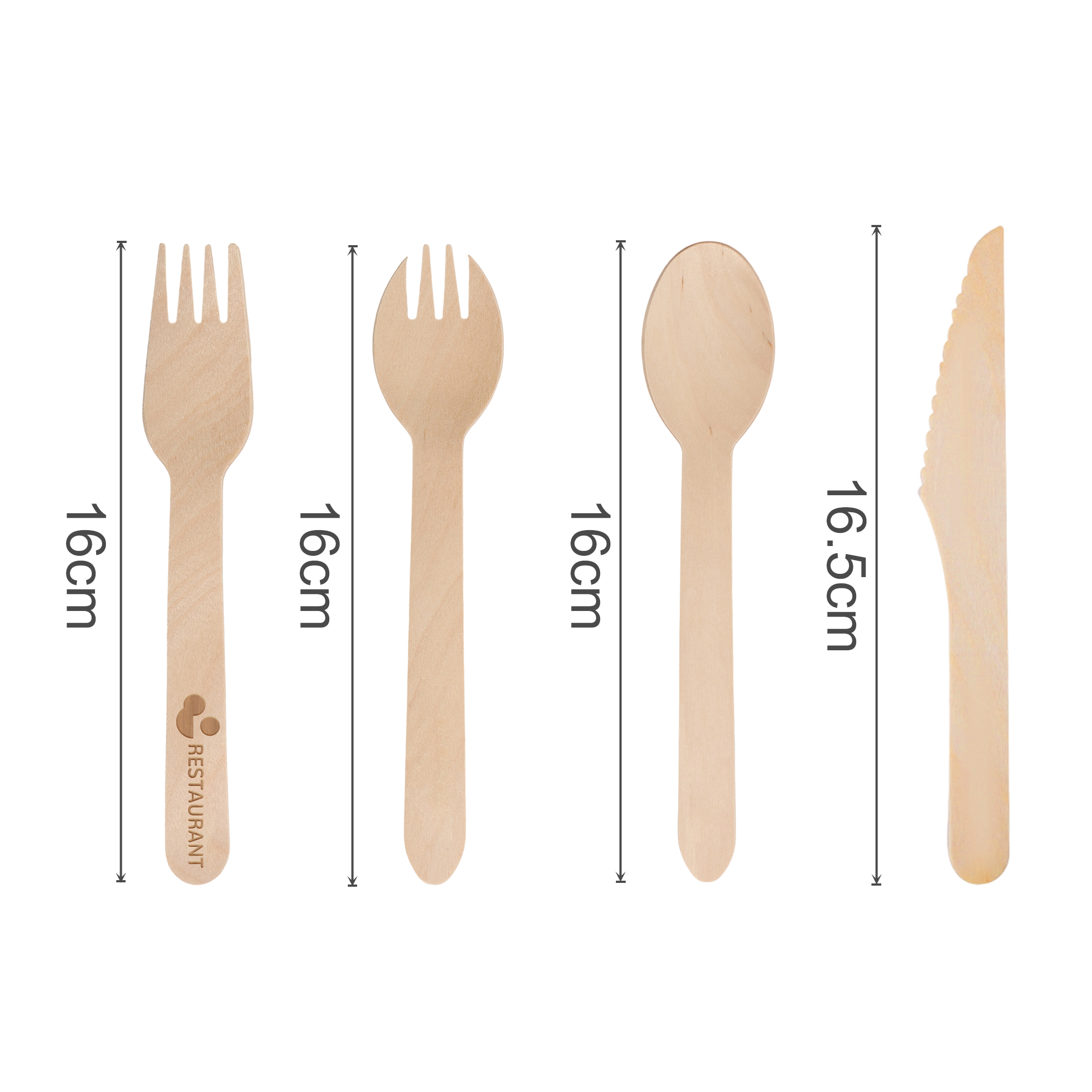 Pack of 100 Per Pack Disposable Wooden Cutlery - (Forks /Spoons/Knives/2 in 1 Spoon and fork)-(Big) - Image 7
