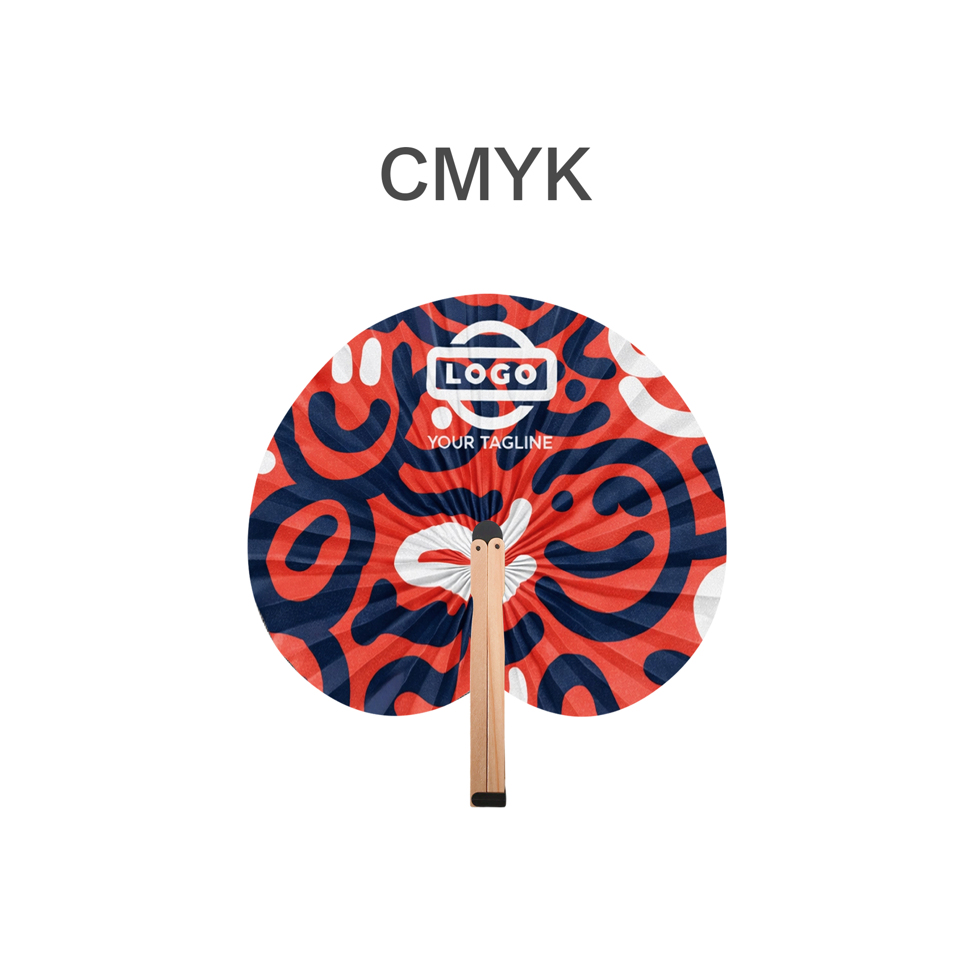 Peach Shape Wooden Paper Fan - Image 5