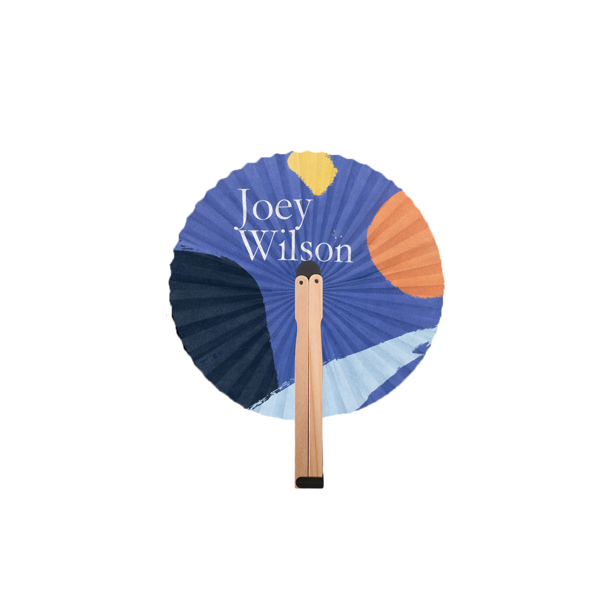 Round Wooden Paper Fan - Image 2