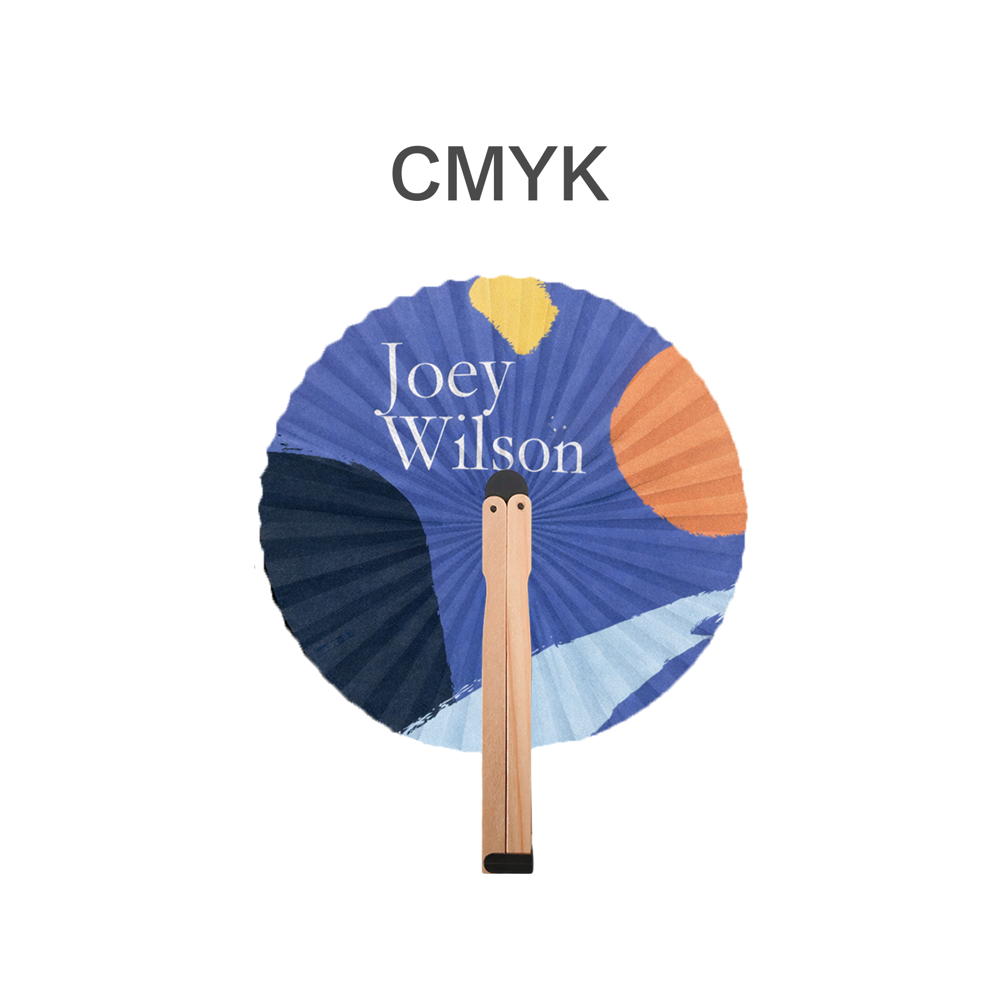 Round Wooden Paper Fan - Image 5